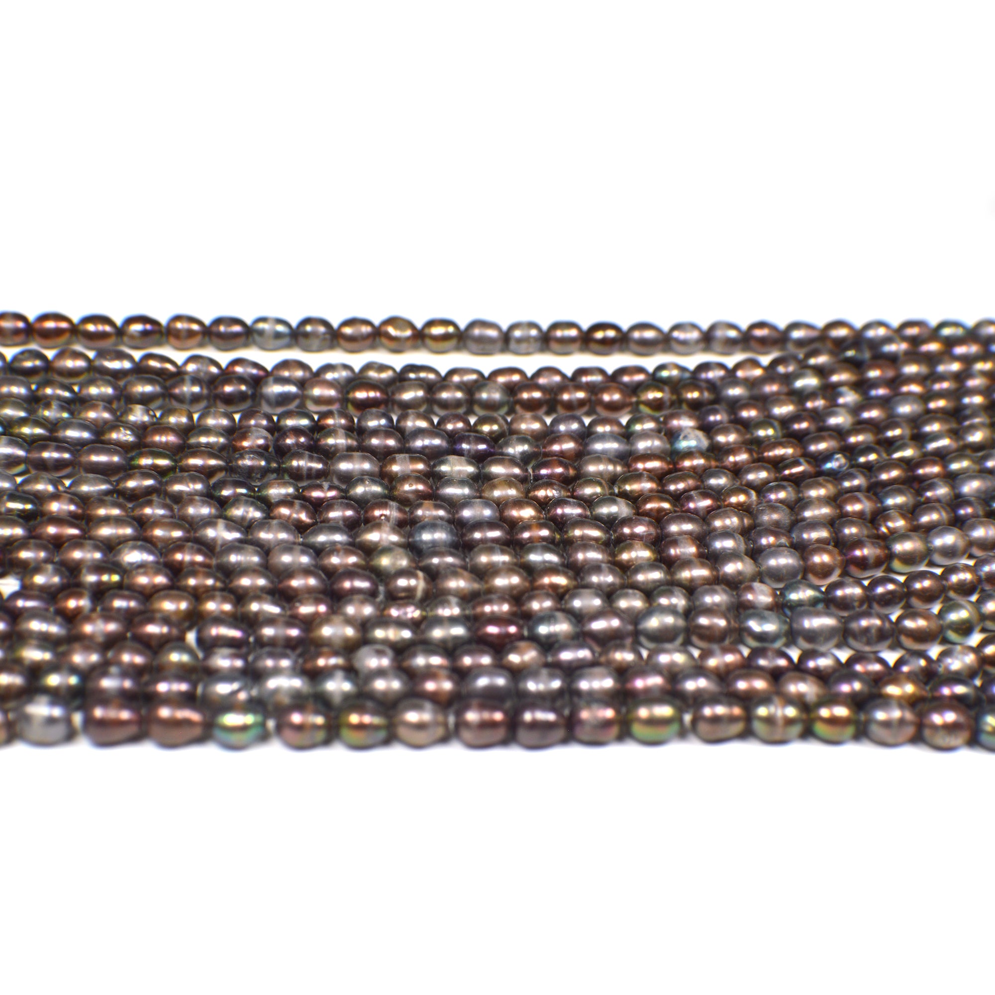 5.5x4.5 - 6x4.5 MM Chocolate Rice Freshwater Pearls Beads