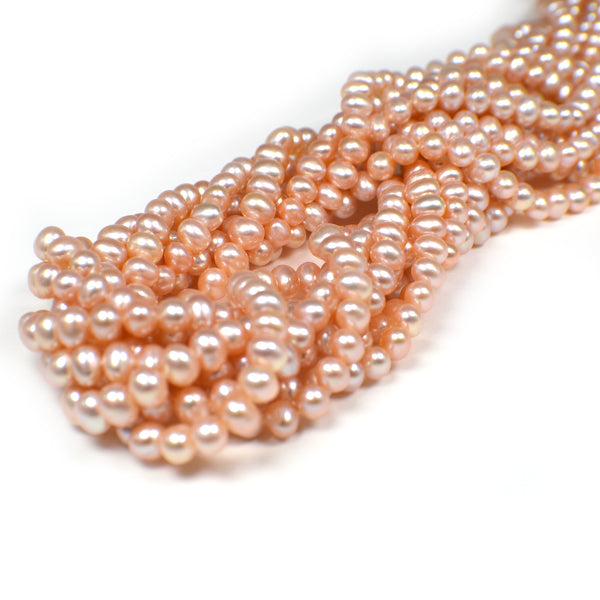 5x4 - 6x5 MM Pink Peach Potato Freshwater Pearls Beads