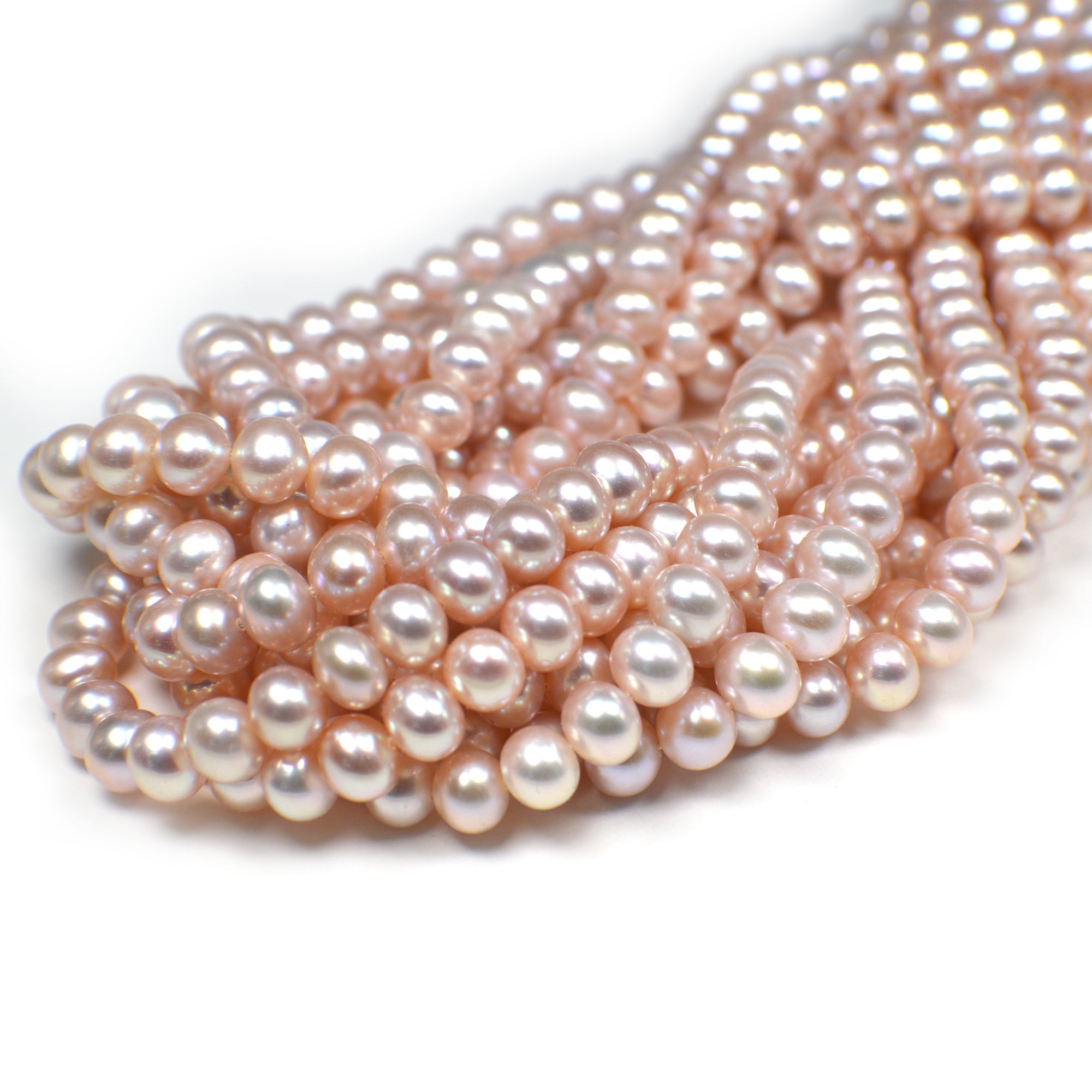 6x5 - 7x5 MM Pink Peach Potato Freshwater Pearls Beads
