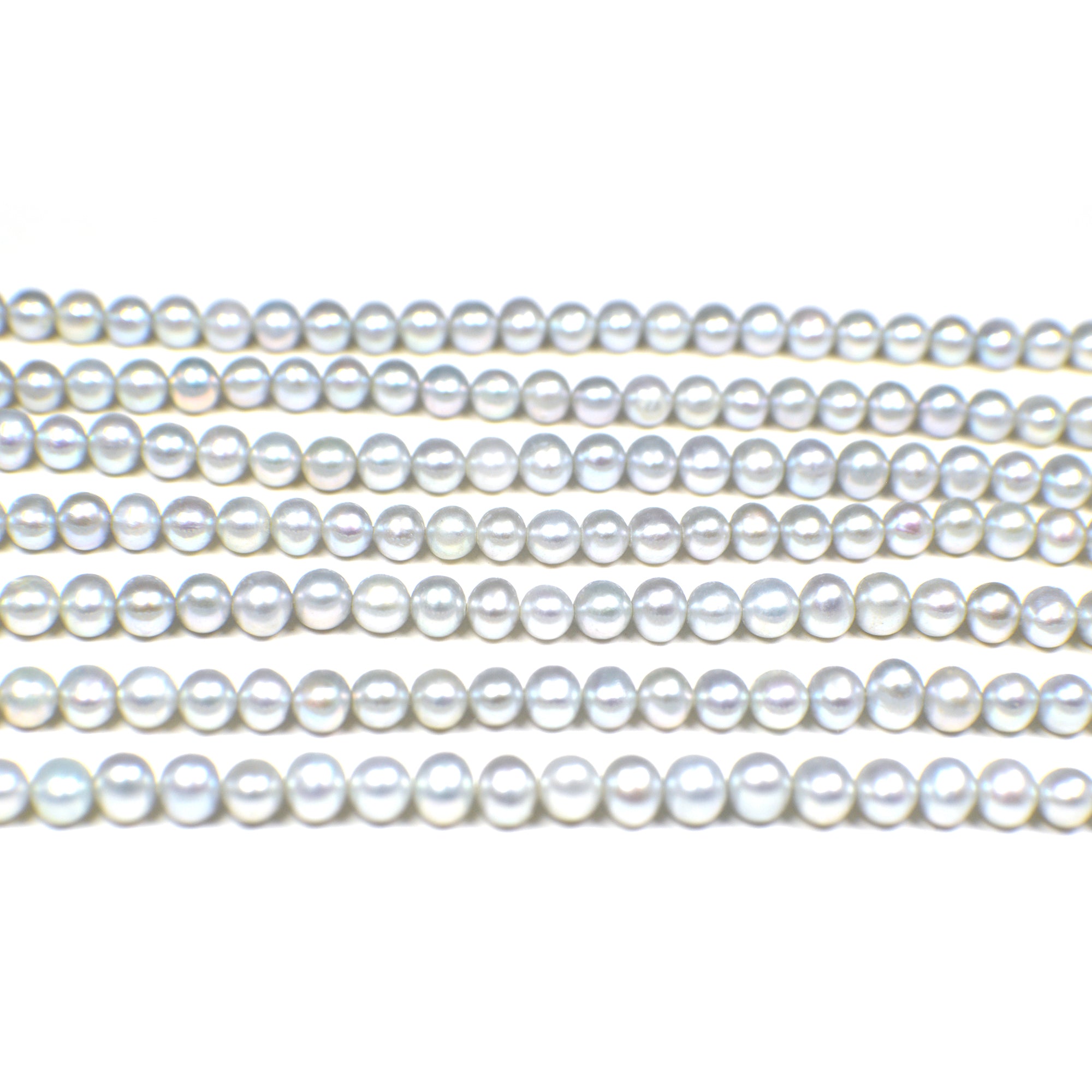 5 - 6 MM Gray Blue Potato Freshwater Pearls Beads