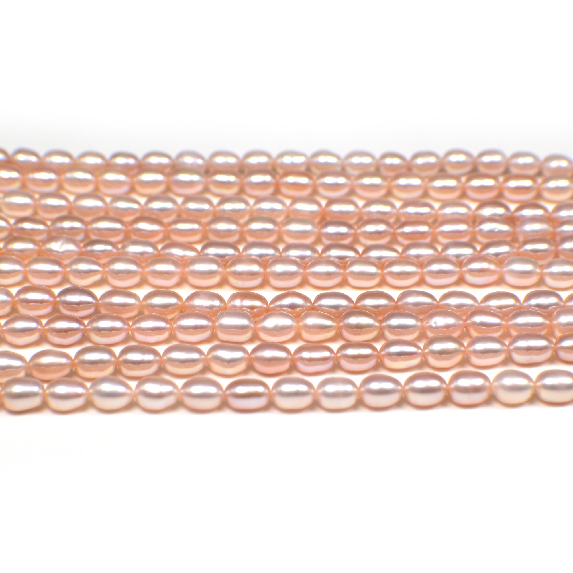 5x4 - 6x4 MM Pink Peach Rice Freshwater Pearls Beads