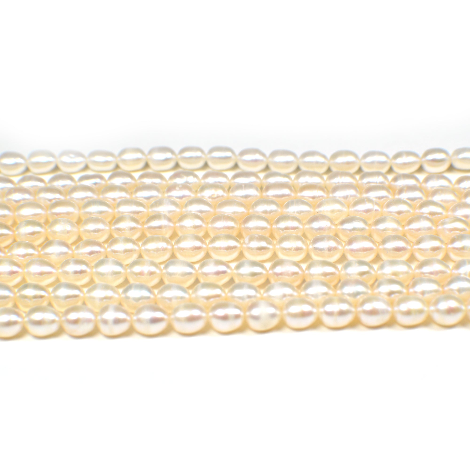 6x5 MM White Rice Freshwater Pearls Beads