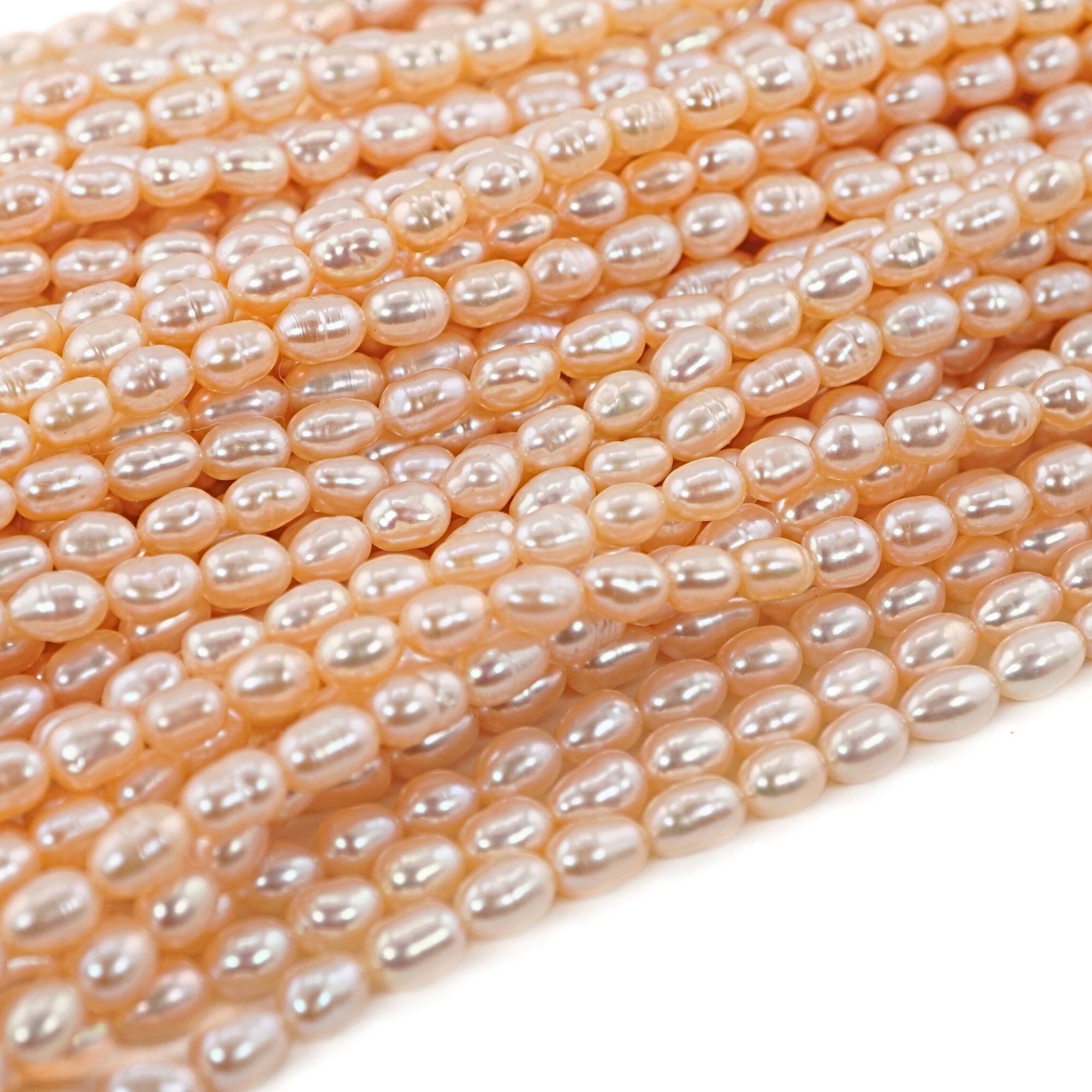 Jewelry supply peach pearl strand

