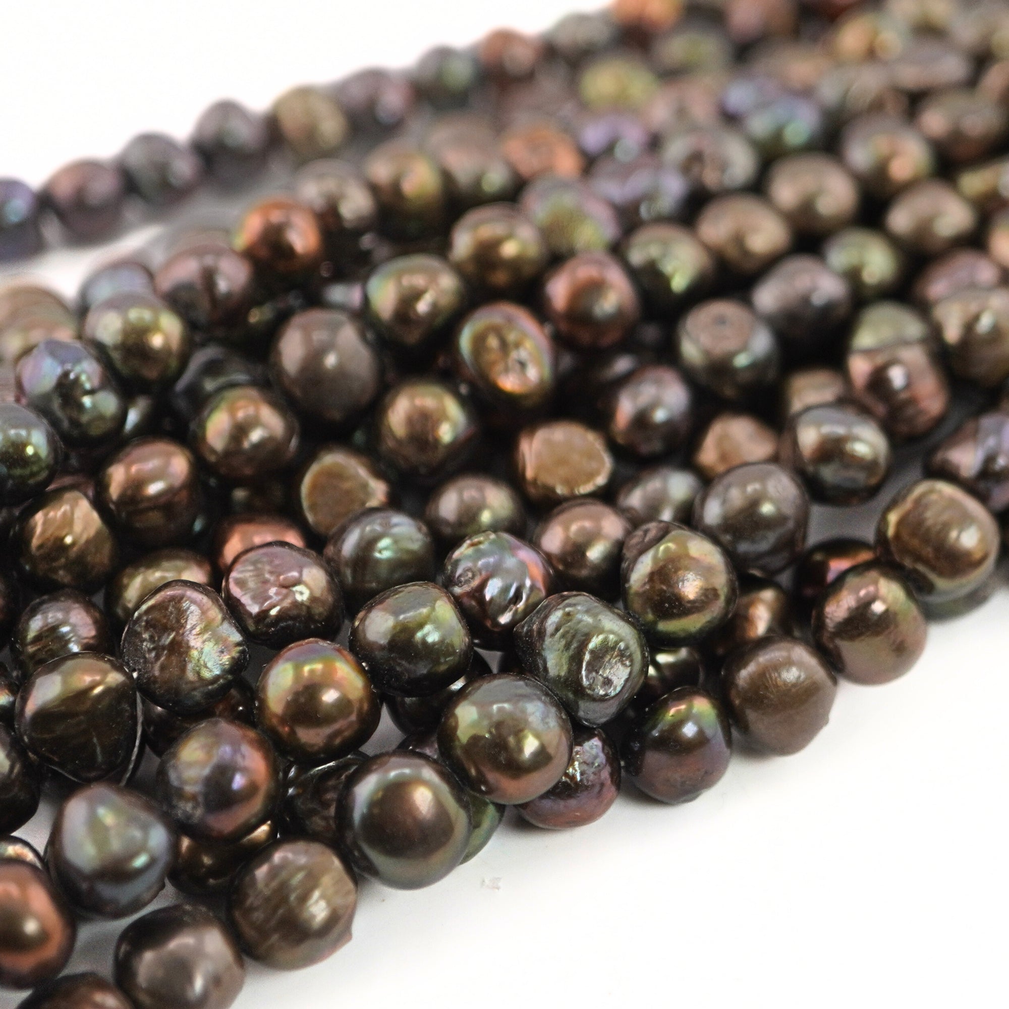 Lustrous Peacock Baroque Pearl Strands

