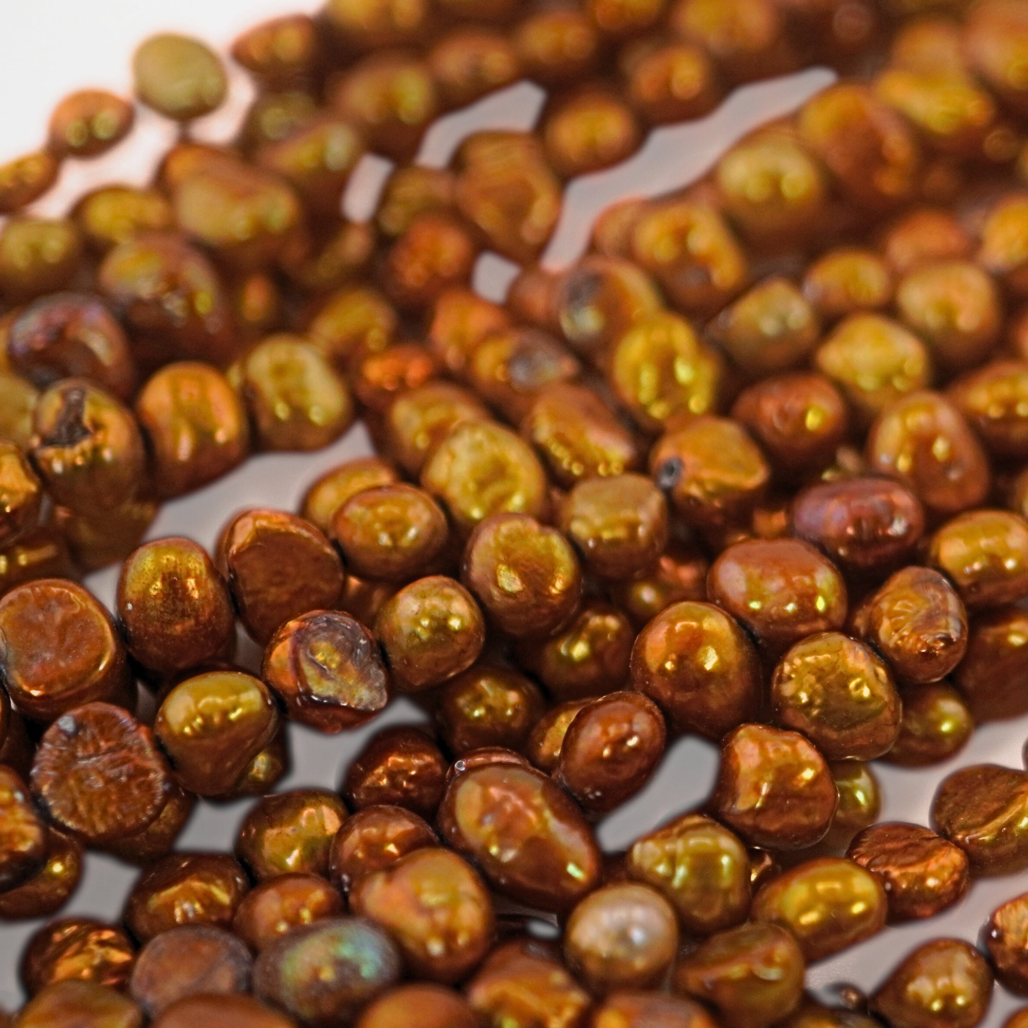 Natural Golden Baroque Pearl Beads Strands

