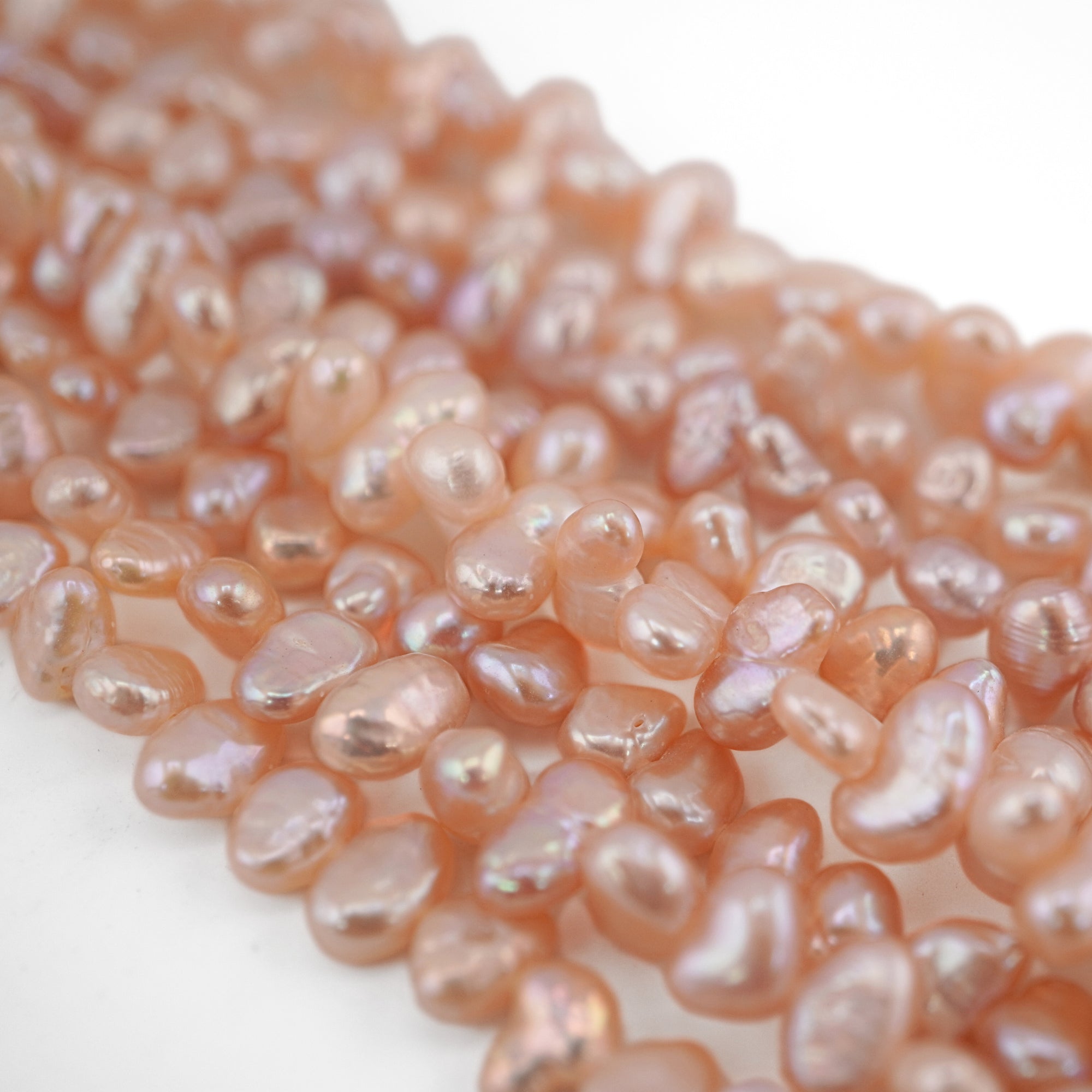 Natural Melon Freshwater Pearl Strands for Jewelry Making

