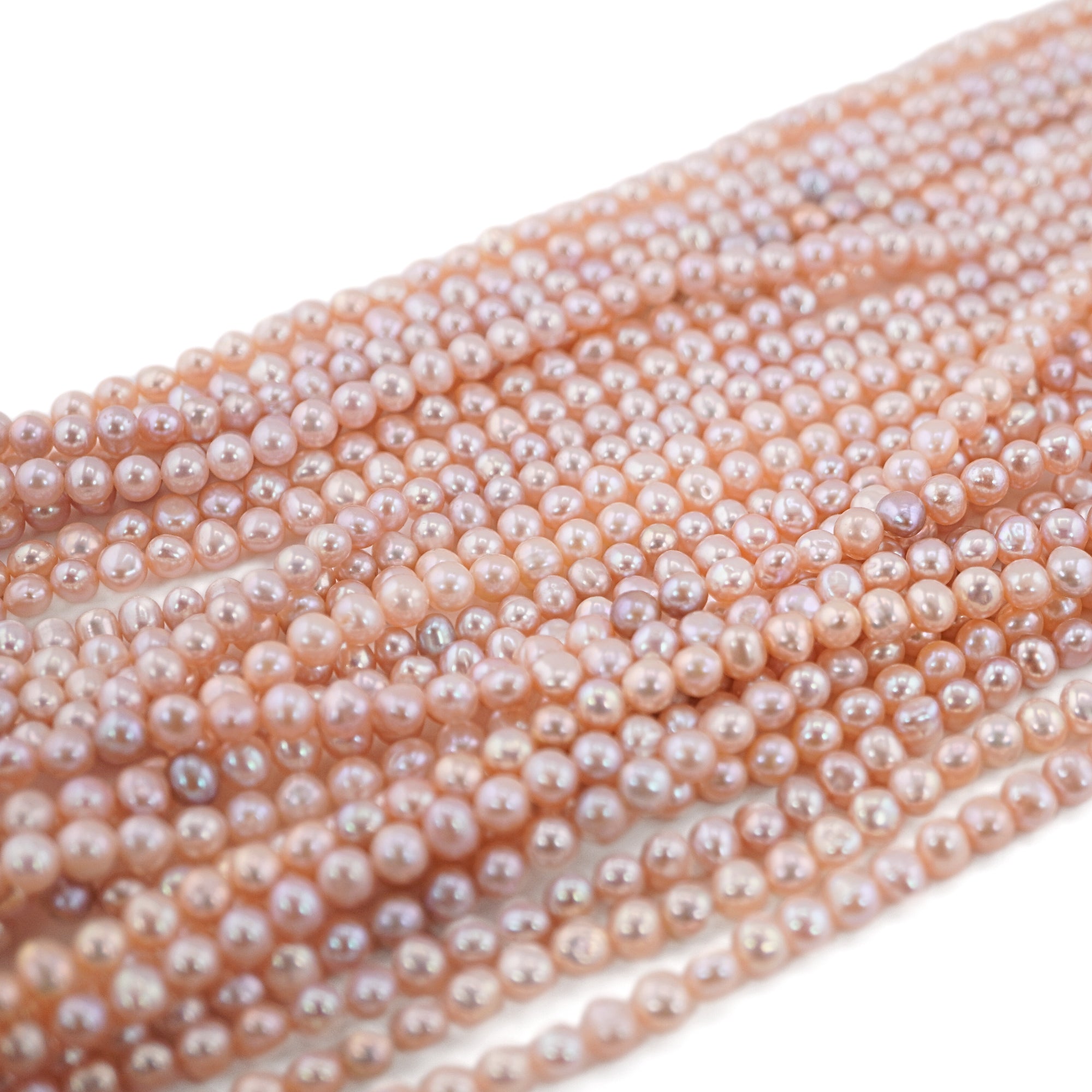 Natural Peach Potato Shape Pearls