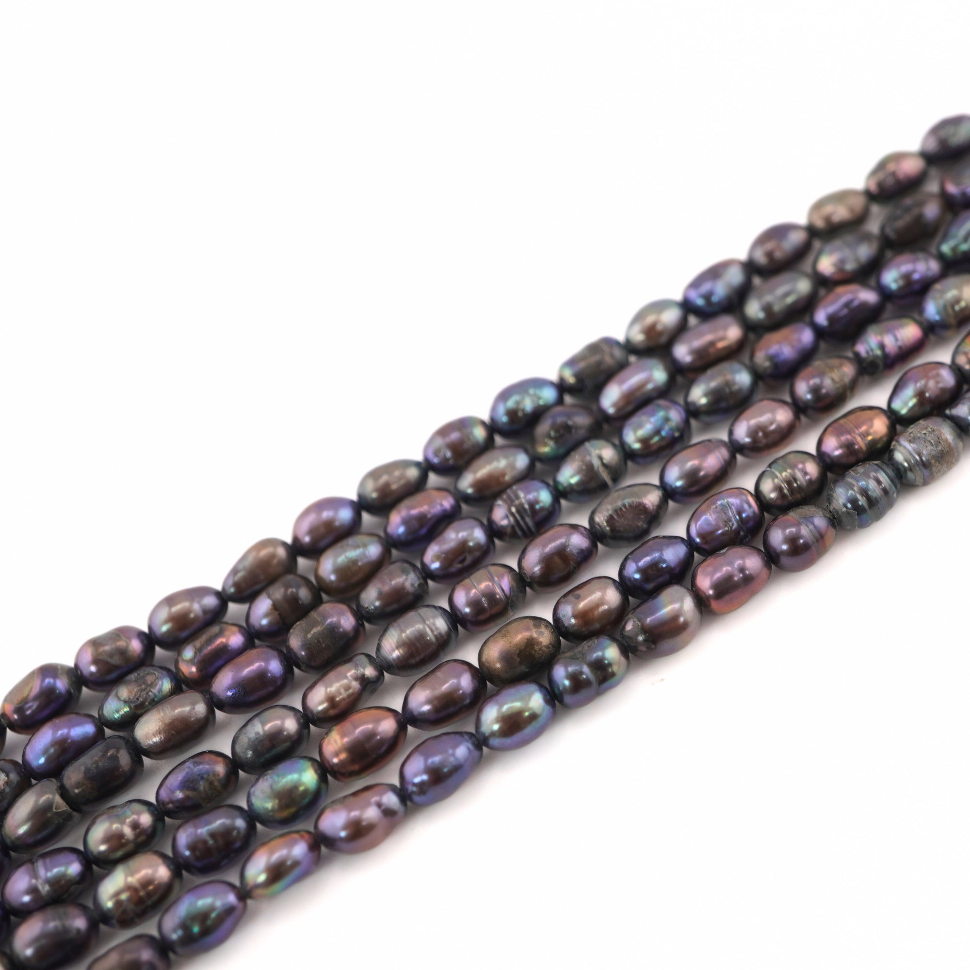 Natural peacock pearls oval rice shape 7x5 6x4 MM

