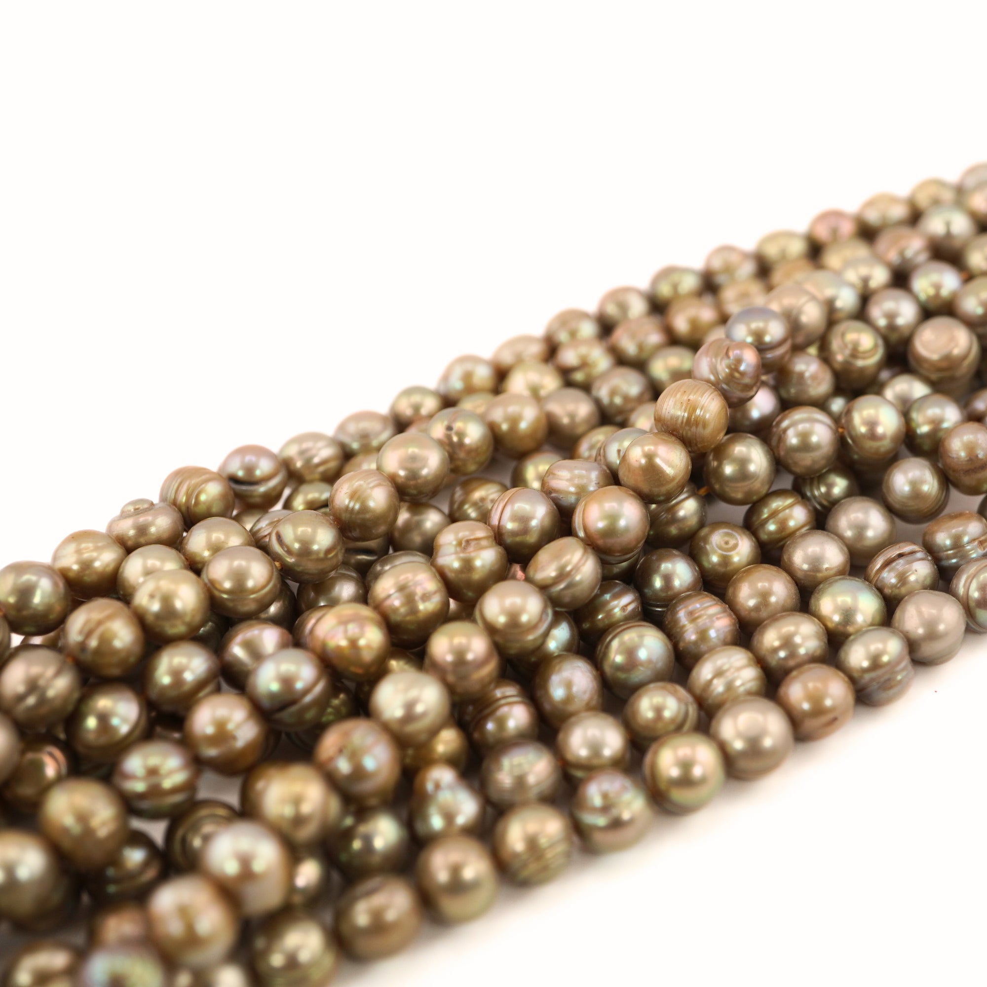 Natural pistachio pearls for jewelry

