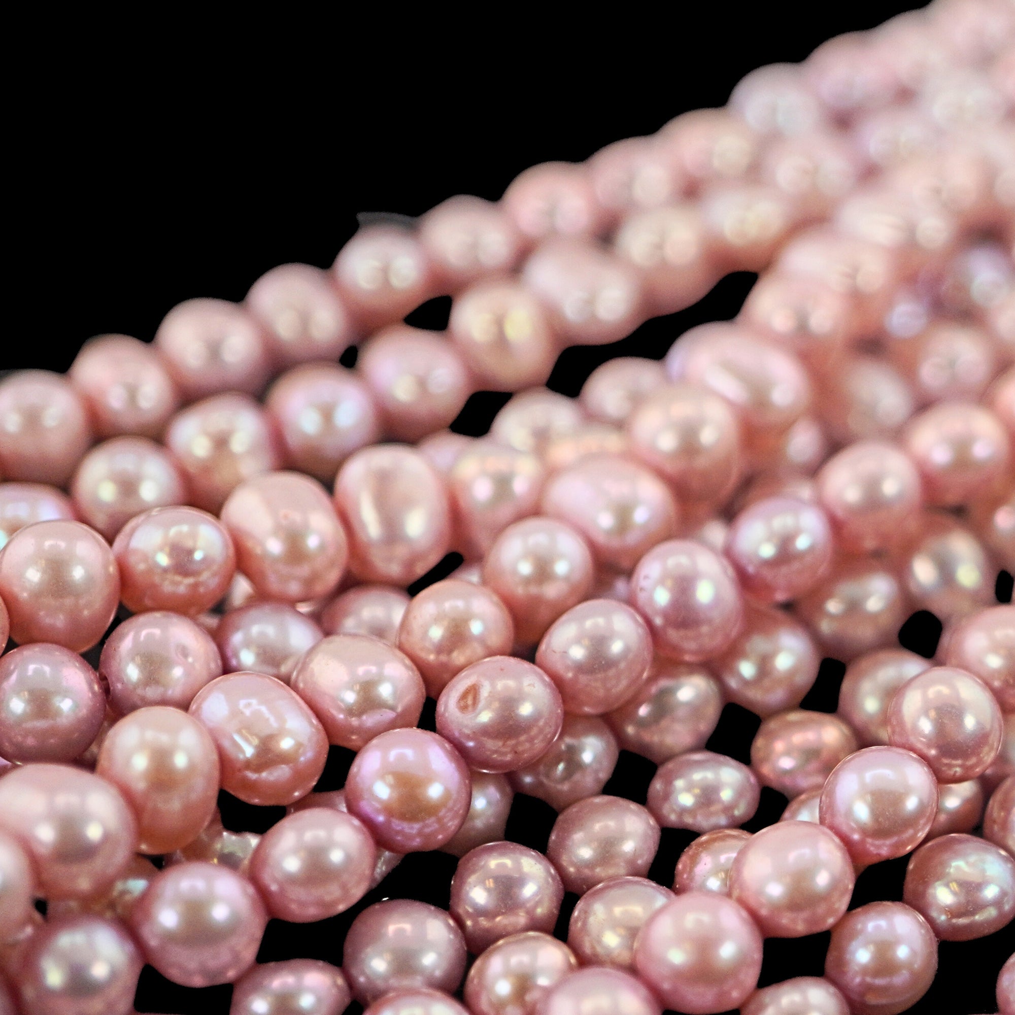 Near Round Pink Pearls for Jewelry

