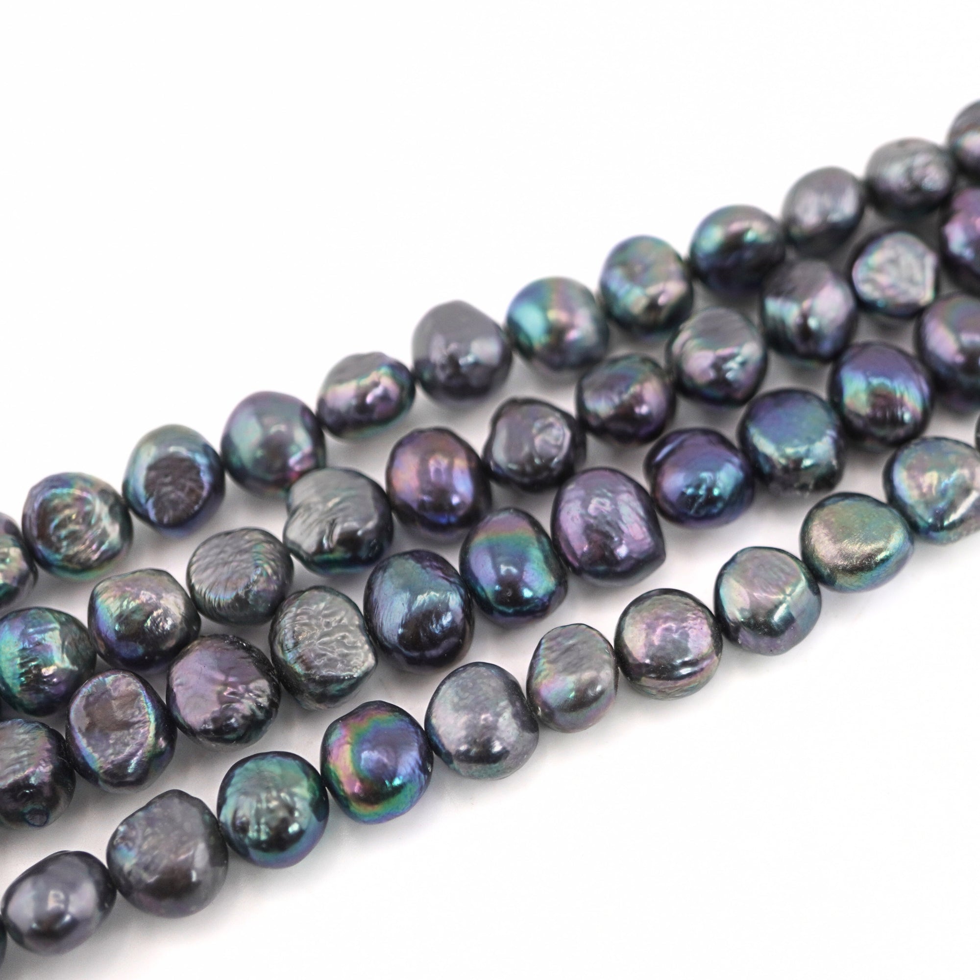 Organic Baroque Freshwater Pearls in Peacock Color

