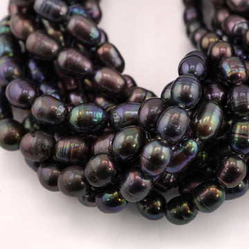 Oval Peacock Beads for Crafting

