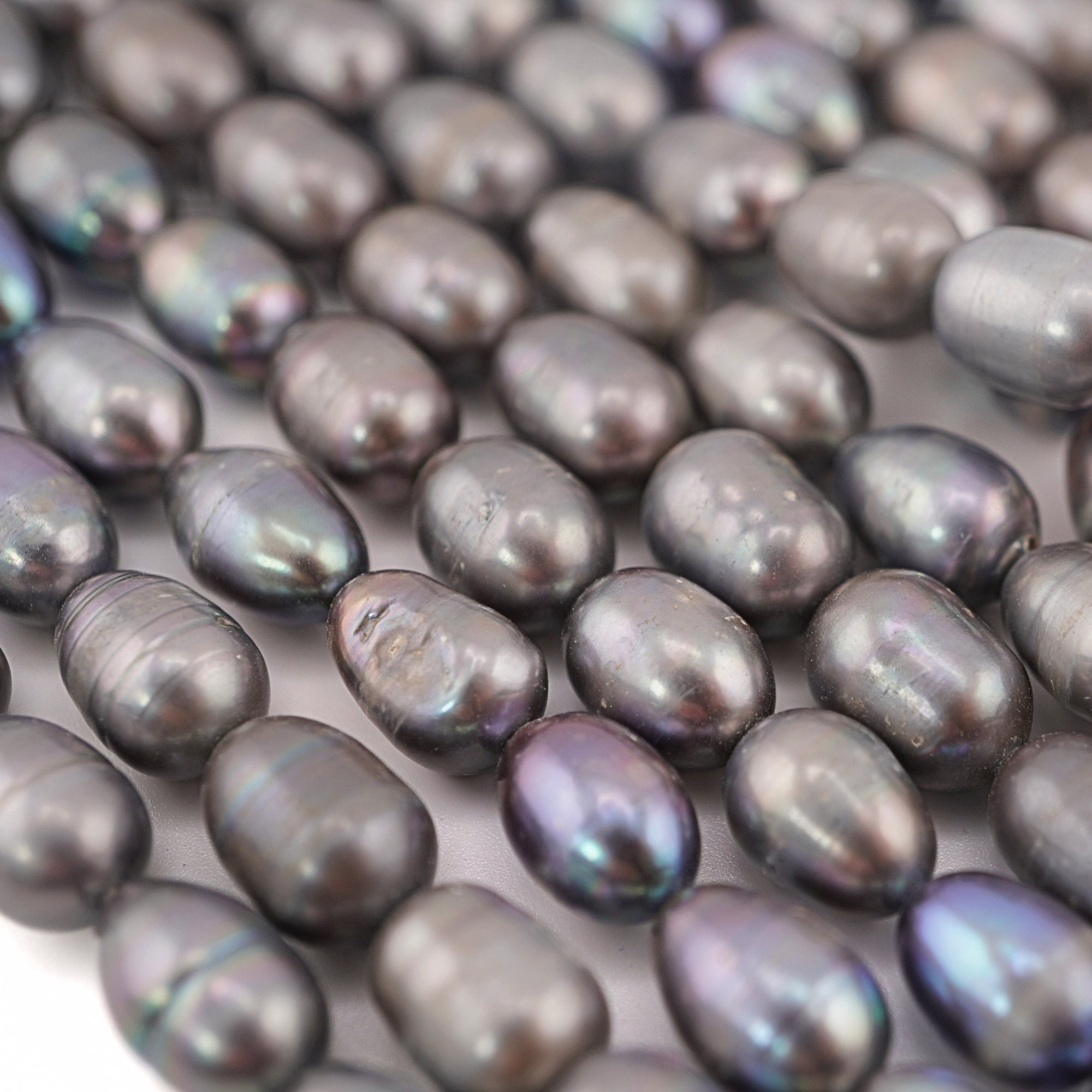 Oval gray pearls for DIY crafts


