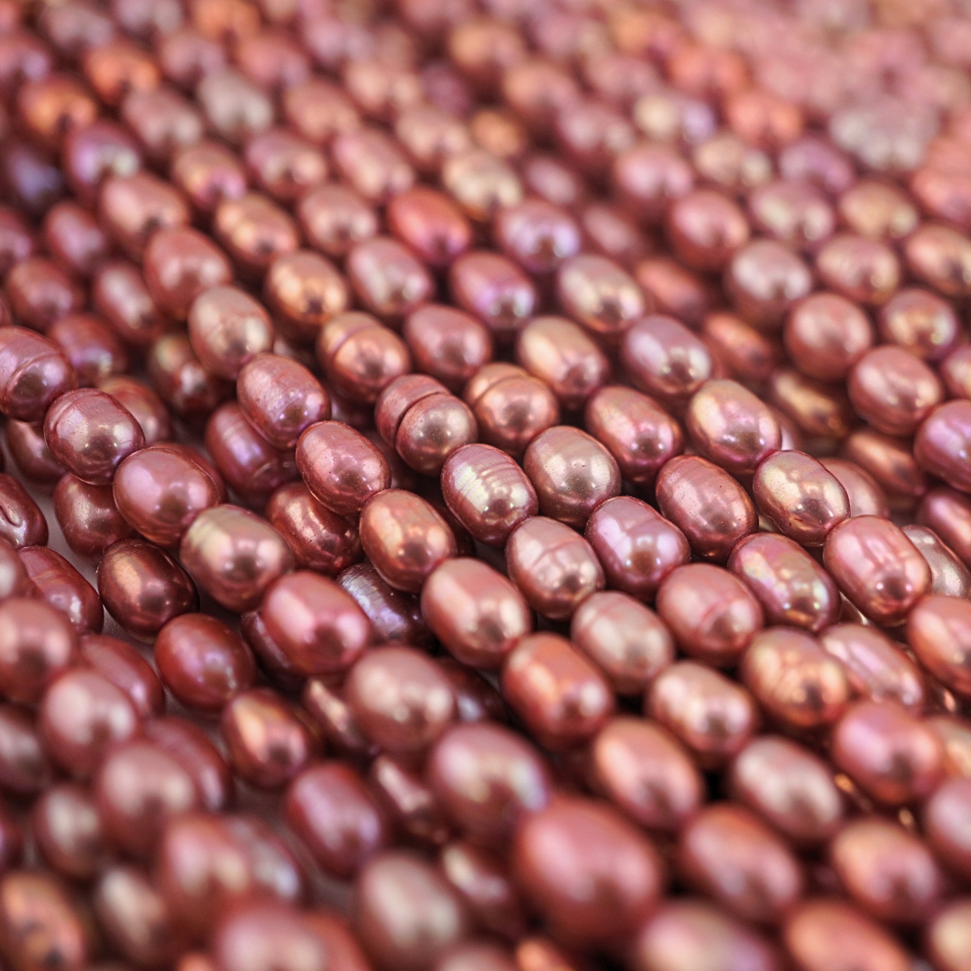Oval raspberry pearls for handmade jewelry


