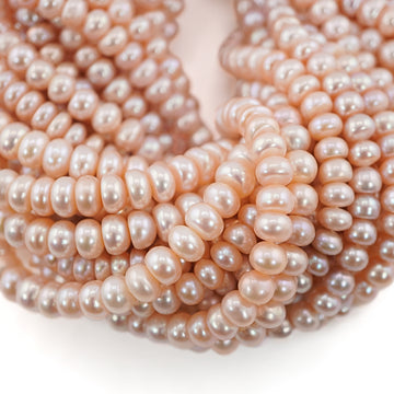 Peach Button Freshwater Pearl Beads

