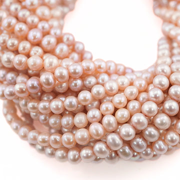  Peach Colored Gemstone Pearl Beads

