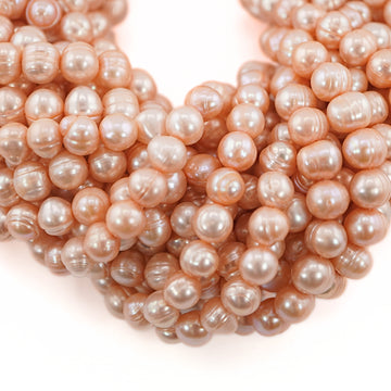 Peach Pearl Stone Beads for Jewelry Making
