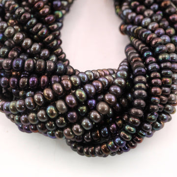 Peacock Button Beads Freshwater Pearl Strands

