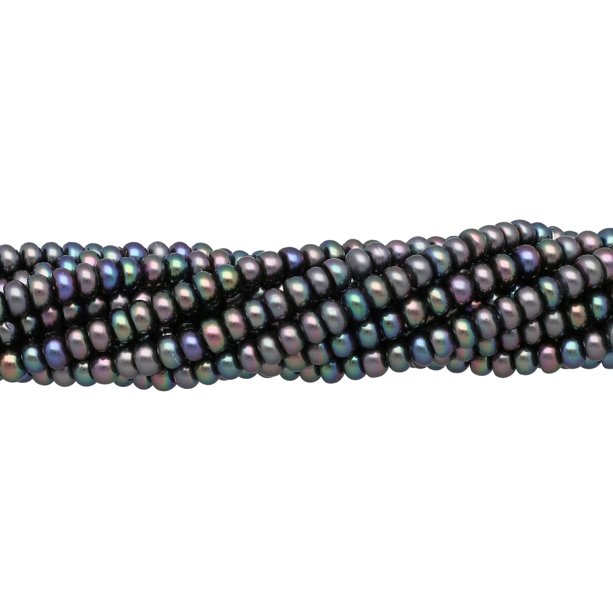 Peacock Color Button Pearls for DIY Jewelry


