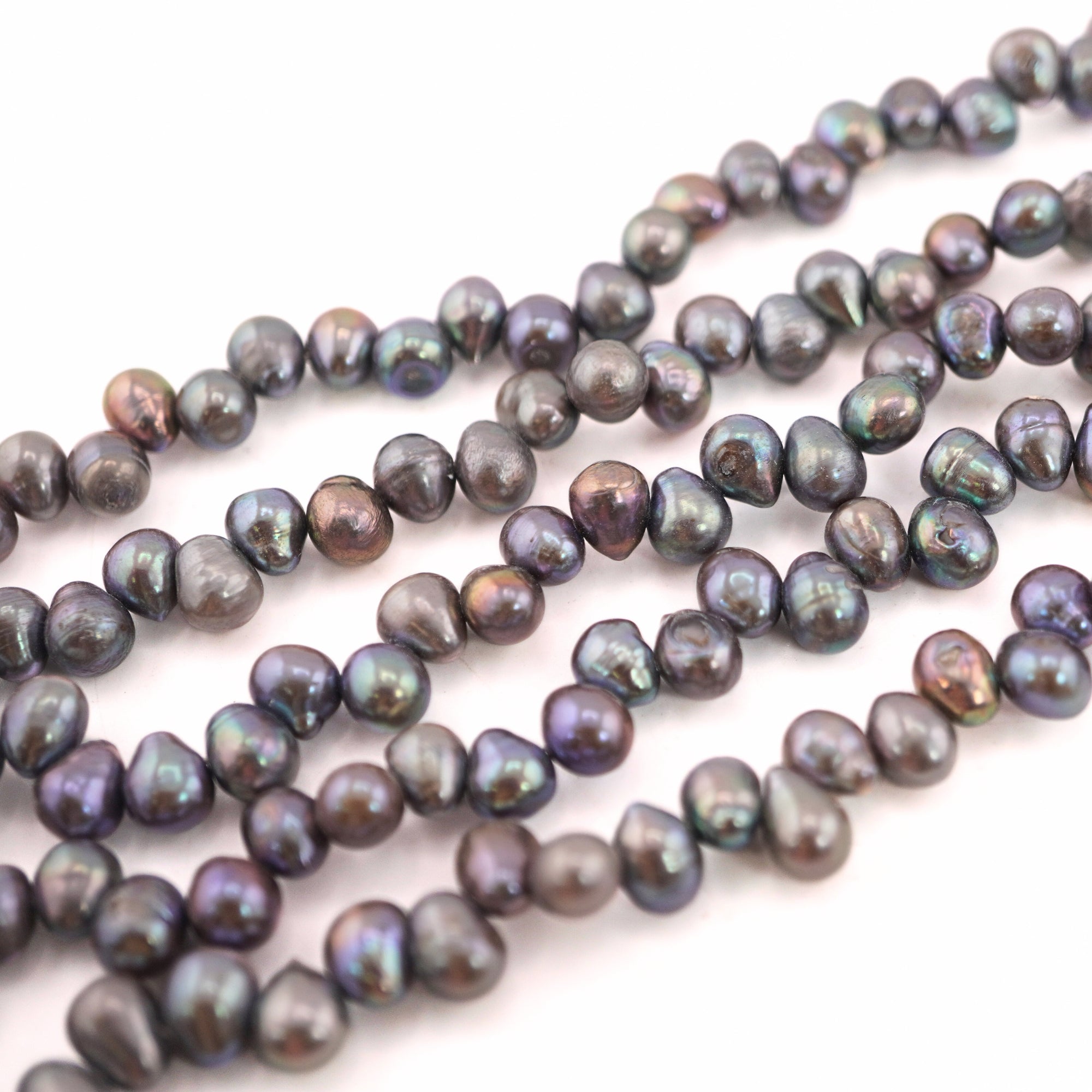 Peacock Navy Blue Freshwater Baroque Pearls

