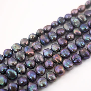 Peacock navy blue baroque freshwater pearls wholesale

