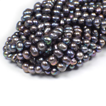 Peacock navy blue freshwater pearl beads

