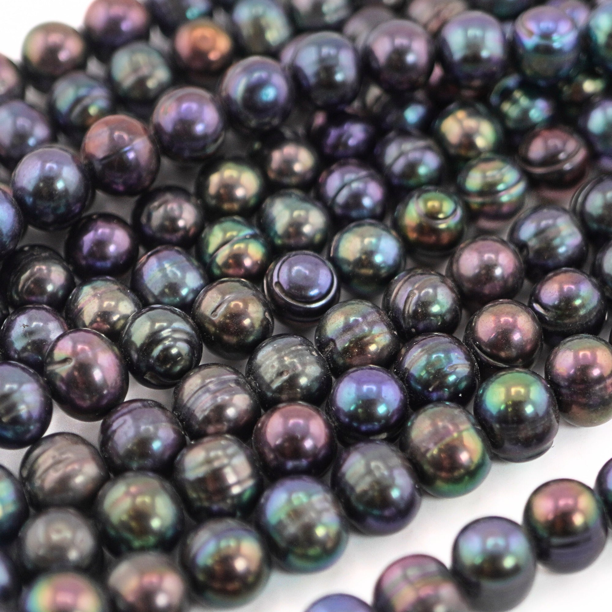Peacock pearl 8x8 mm freshwater beads strand

