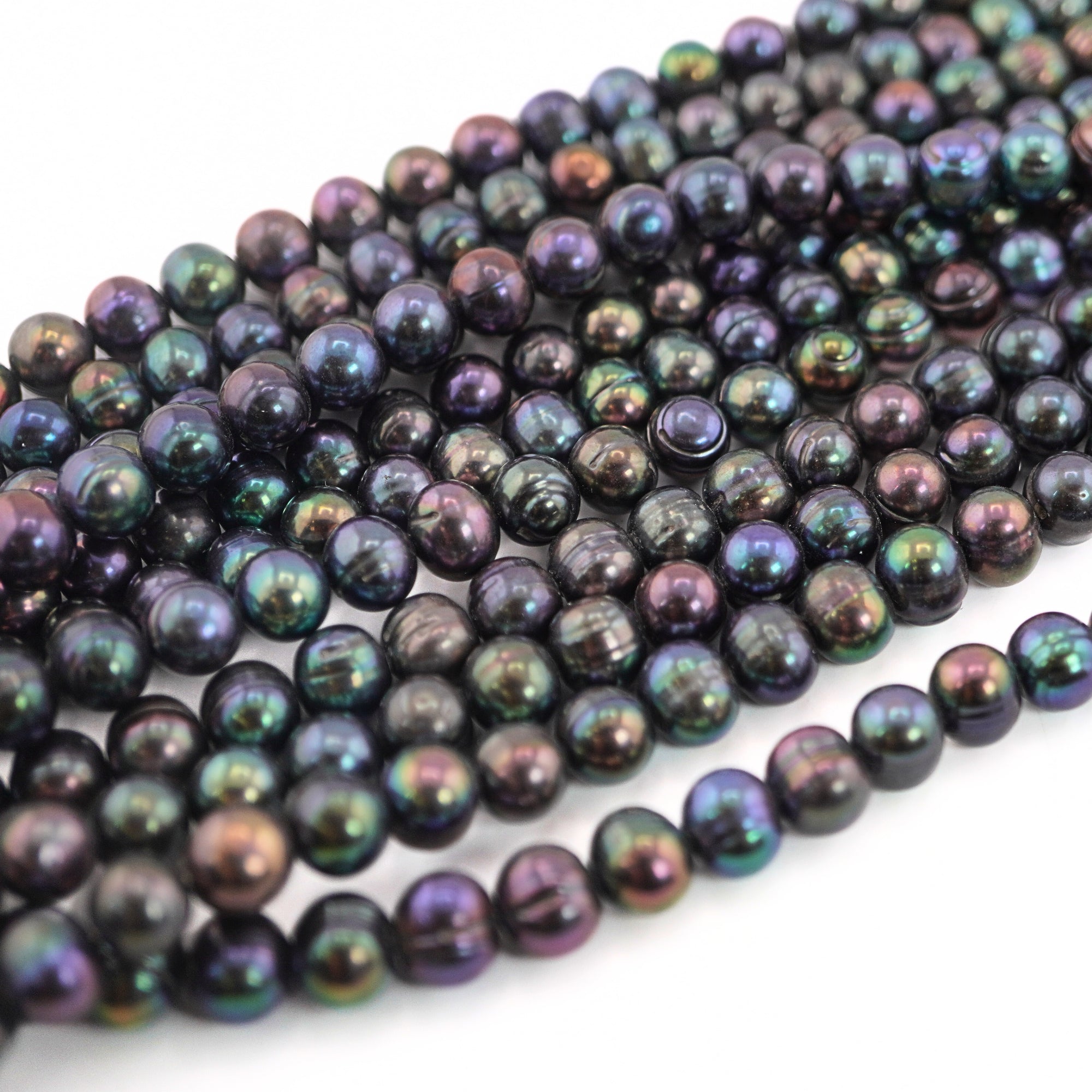 Peacock pearl 8x8 mm freshwater strand

