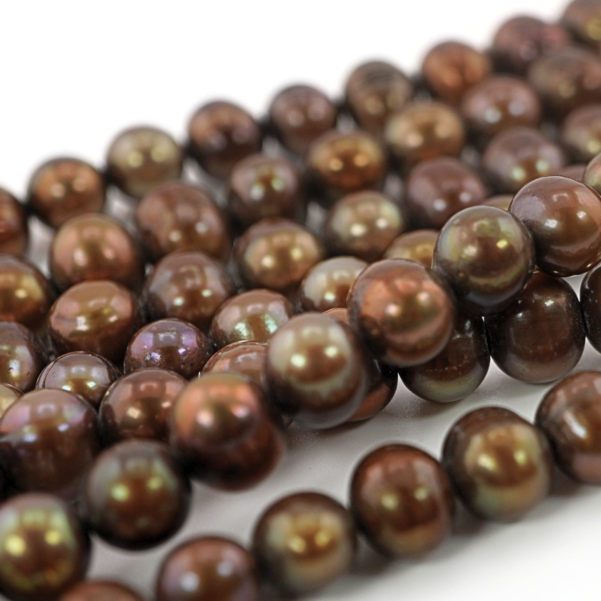 Potato shaped chocolate pearls for jewelry

