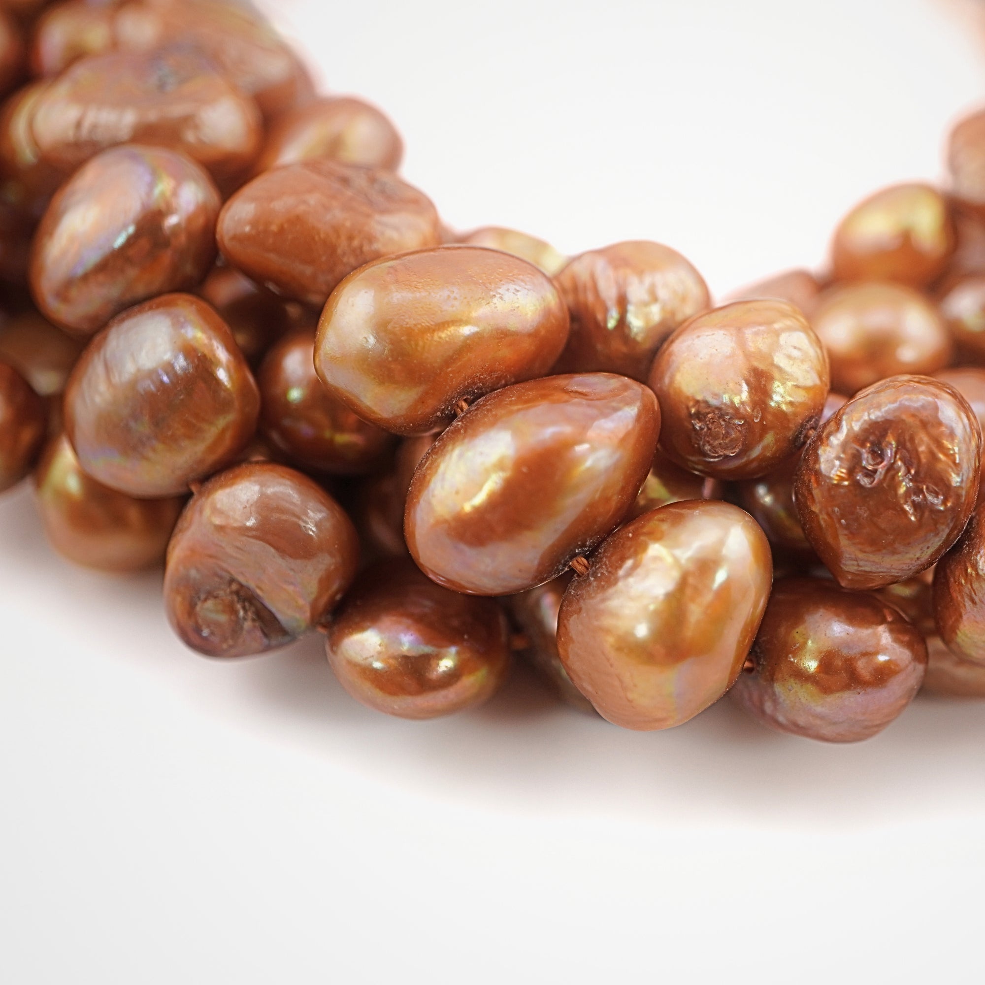 Premium quality golden pearls strand online