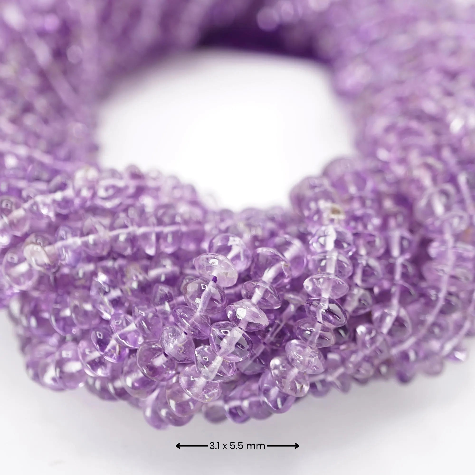 Purple Amethyst Smooth Saucer Shape Gemstone Strand Beads