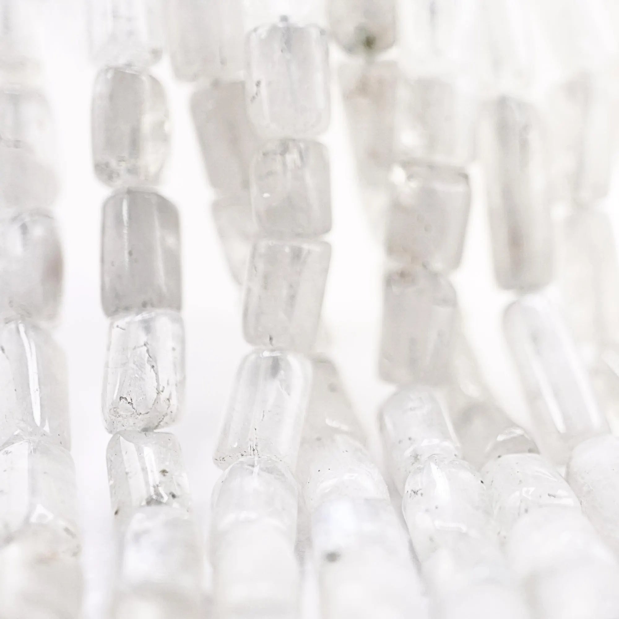 Rainbow Moonstone Smooth Barrel Gemstone Strand Beads