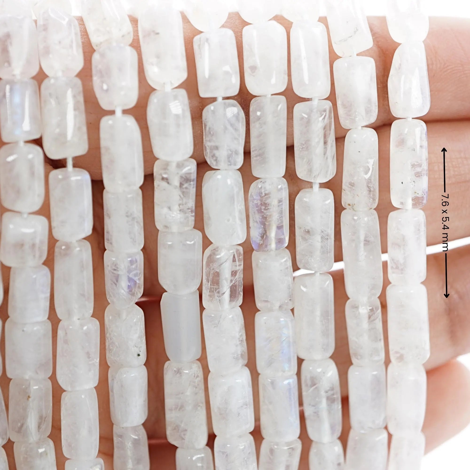 Rainbow Moonstone Smooth Barrel Shape Gemstone Strand Beads