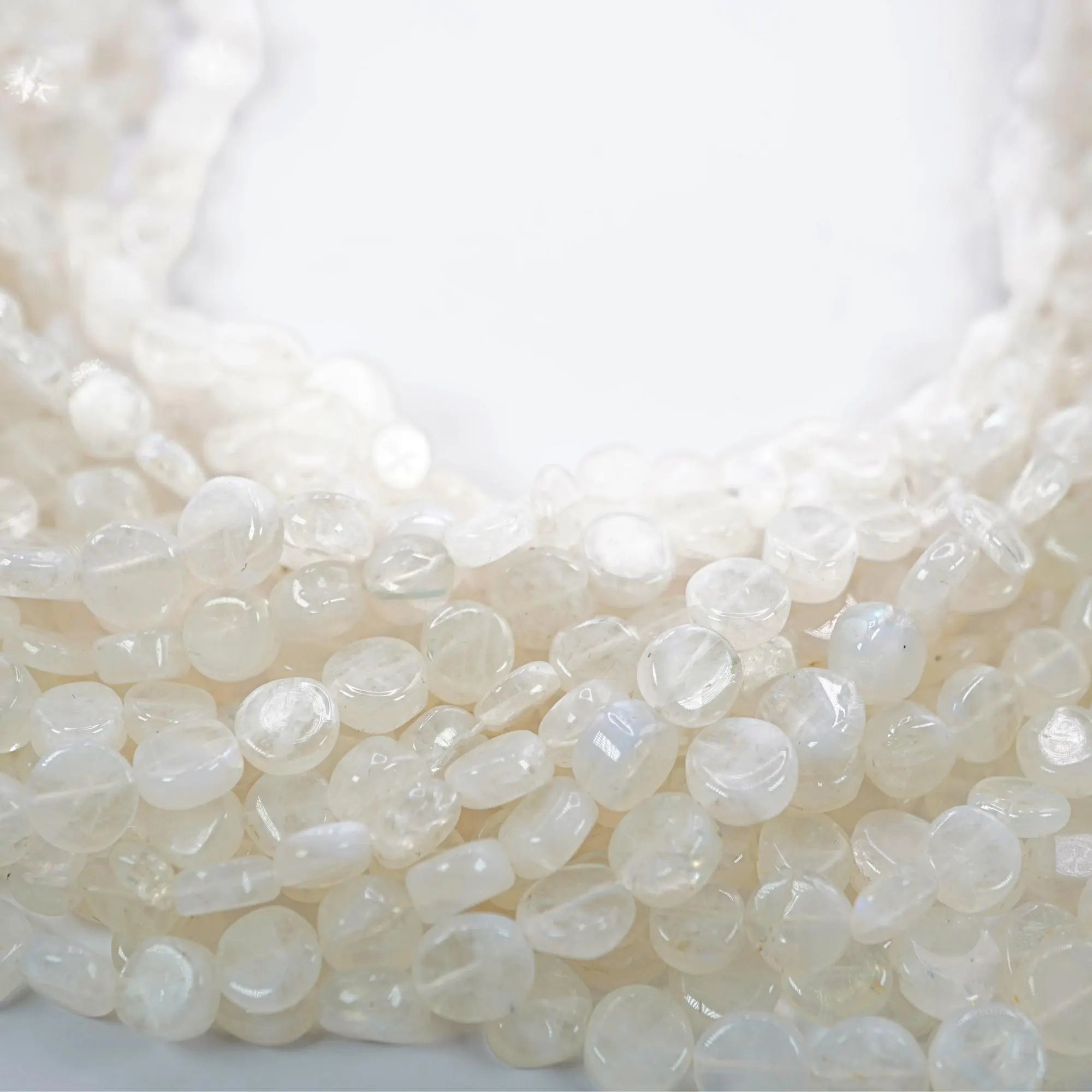  Rainbow Moonstone Smooth Coin Shape Strand Beads