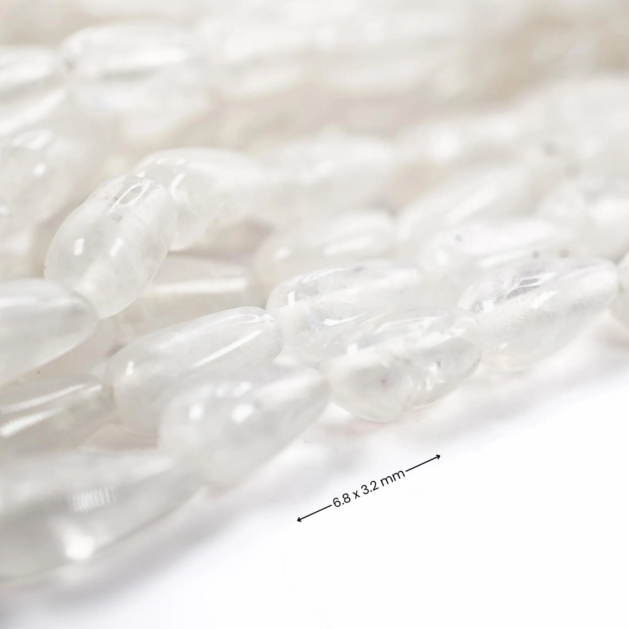 Rainbow Moonstone Smooth Drop Shape Gemstone Strand Beads