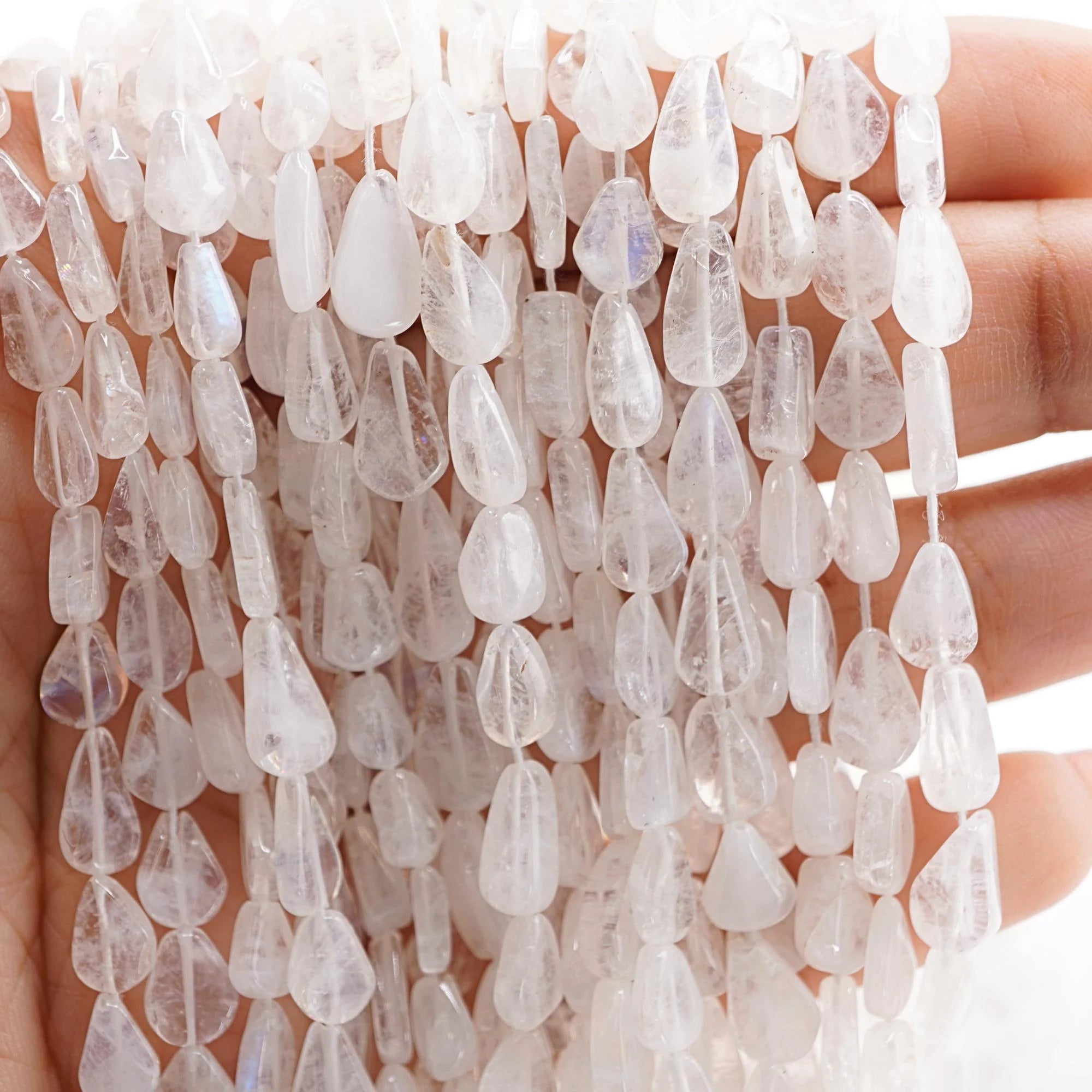 Rainbow Moonstone Smooth Pear Shape Strand Beads