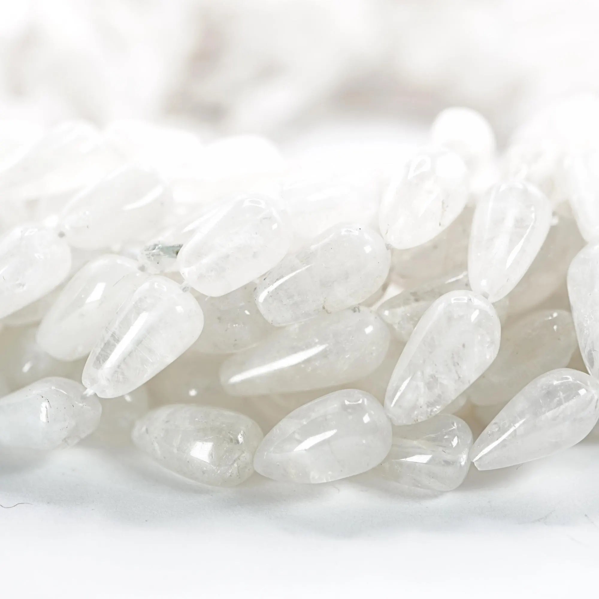 Rainbow Moonstone Smooth Teardrop Shape Gemstone Strand Beads