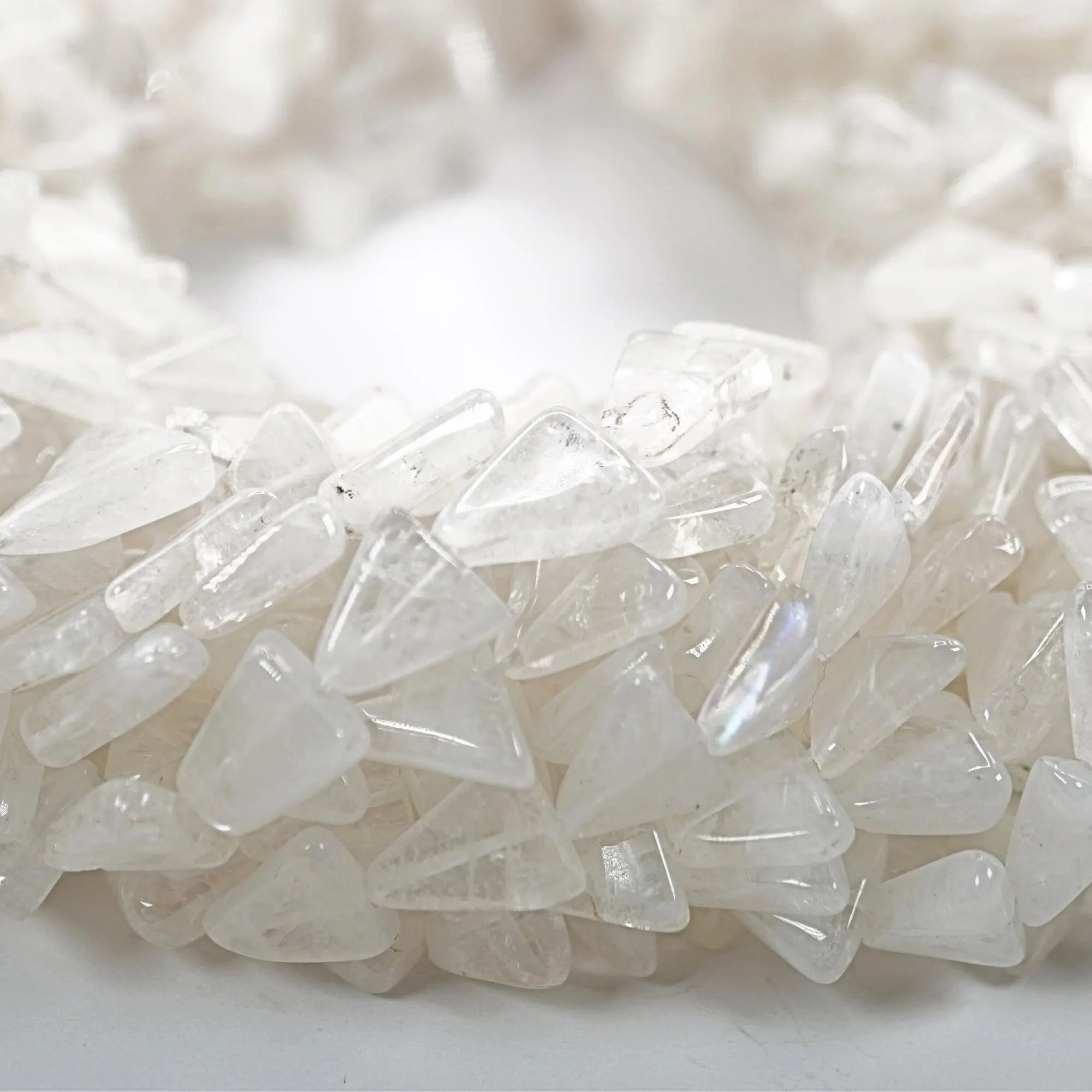 Rainbow Moonstone Smooth Triangle Shape Strand Beads