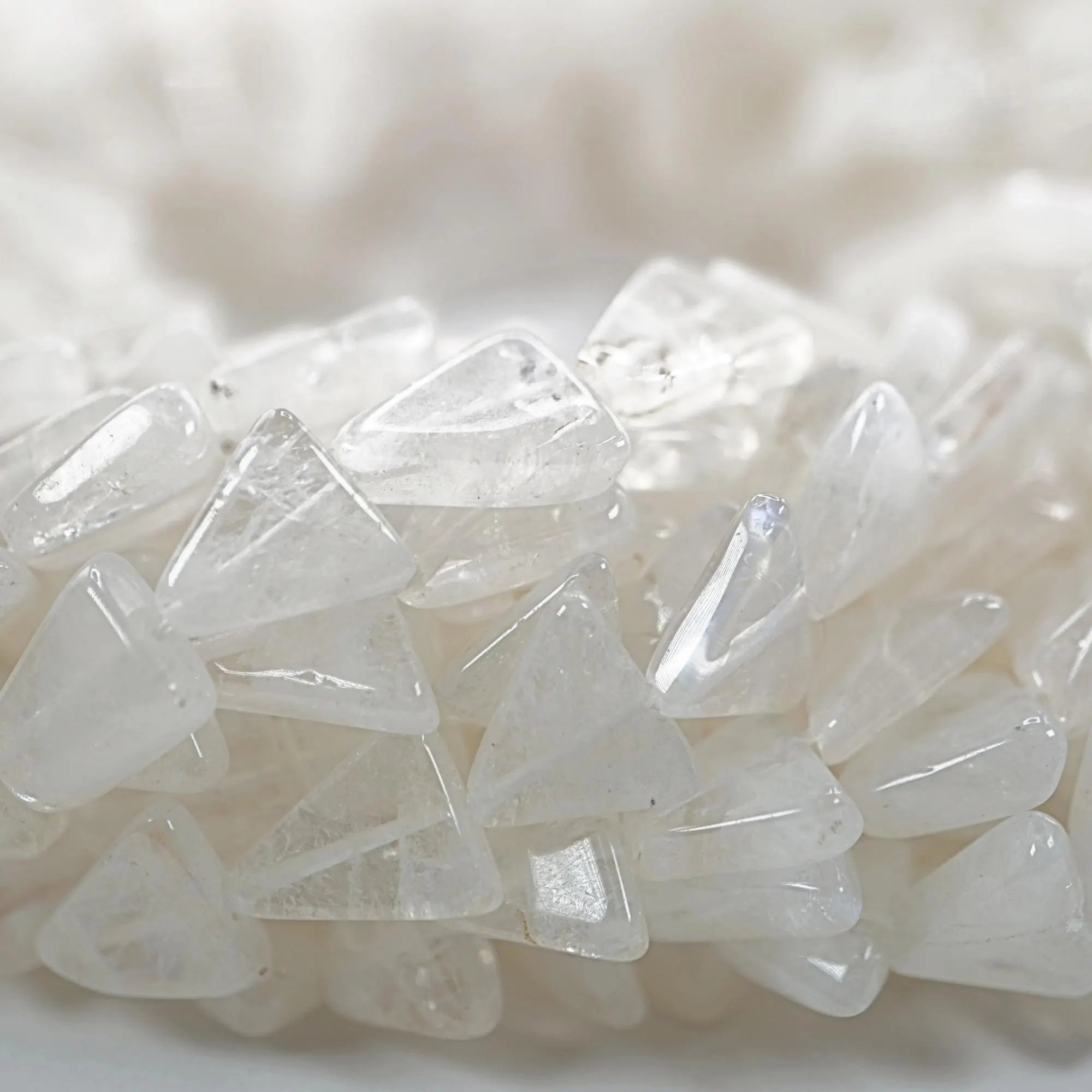 Rainbow Moonstone Smooth Triangle Shape Strand Beads