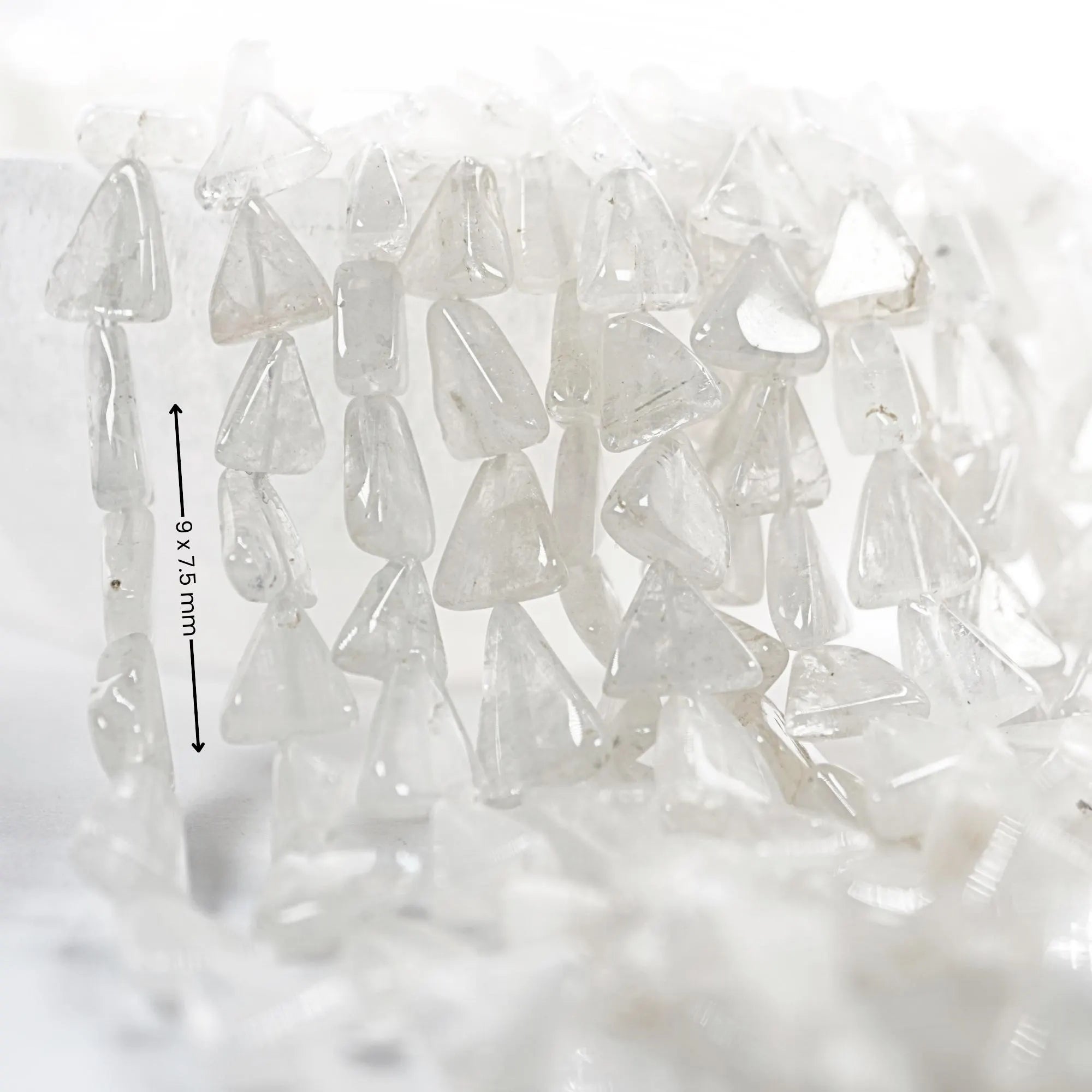 Rainbow Moonstone Smooth Triangle Shape Strand Beads