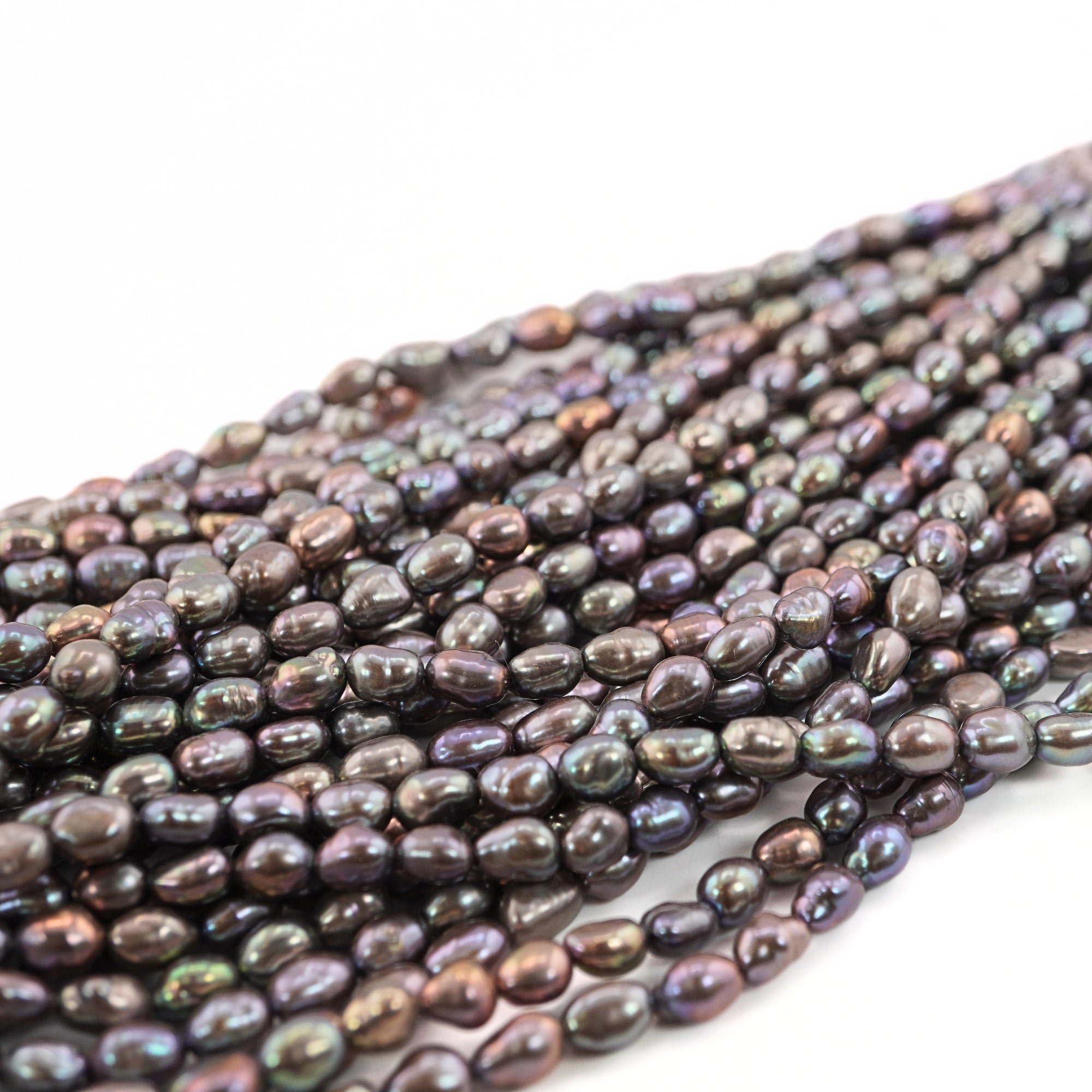 Rice shape peacock pearls wholesale

