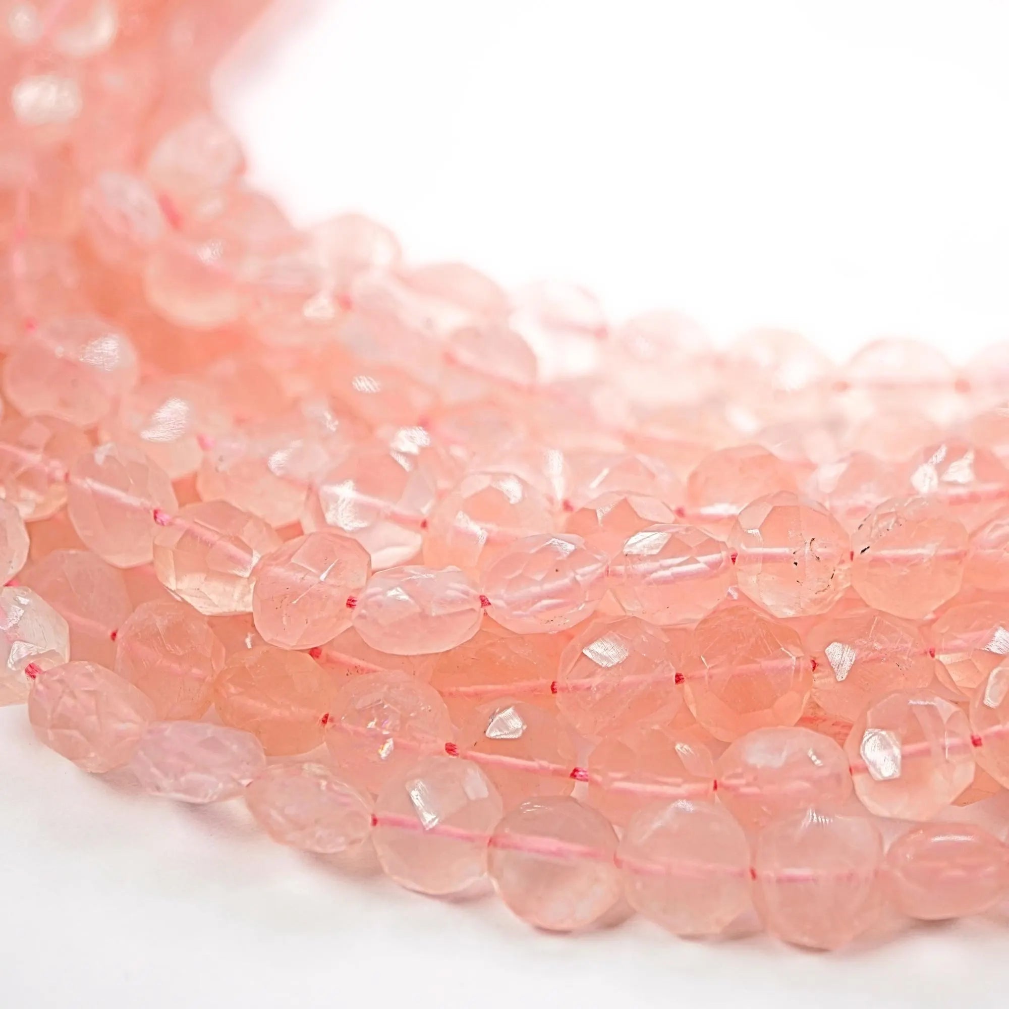 Rose Quartz Smooth Coin Shape Gemstone Strand Beads
