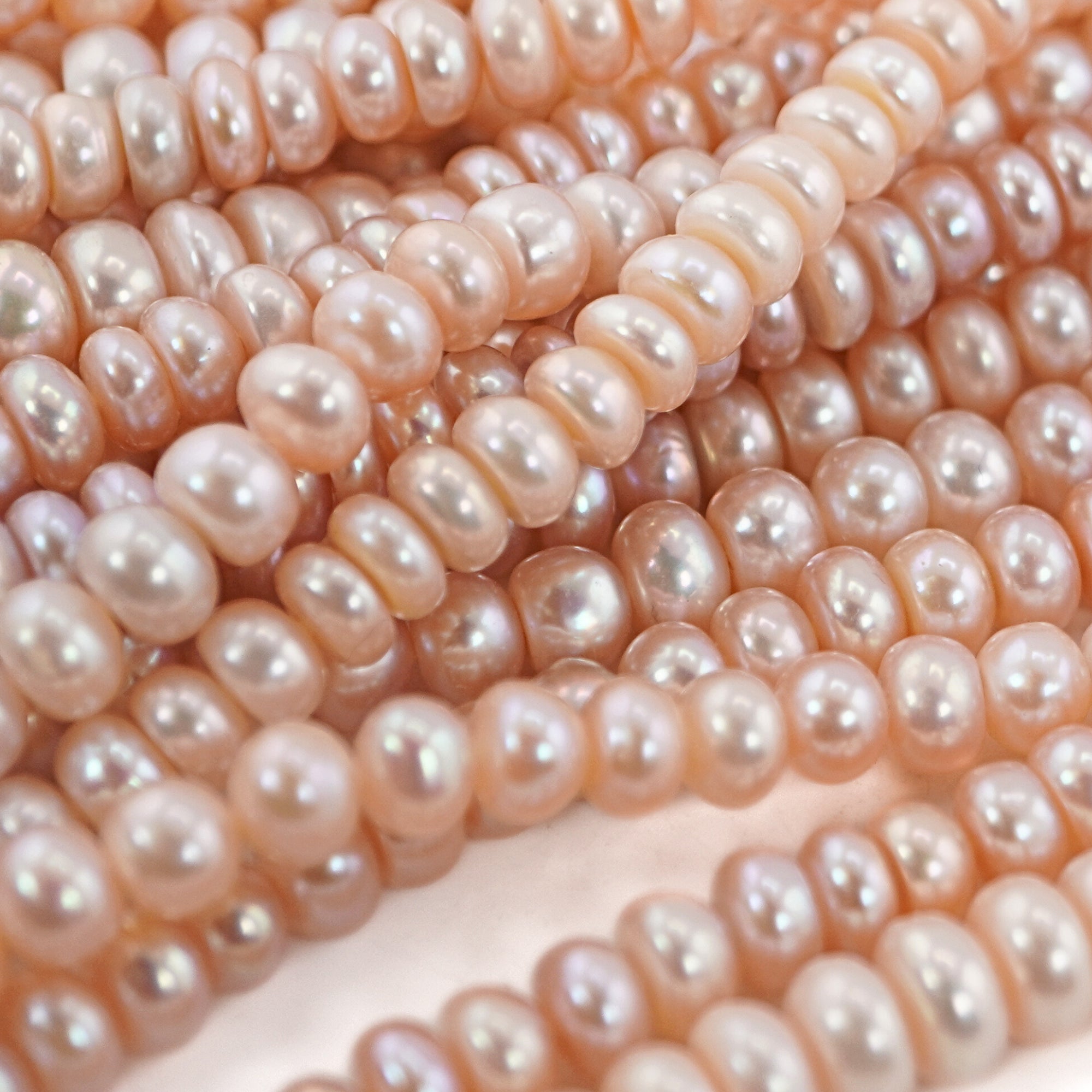 Smooth Button Shape Freshwater Pearl Beads

