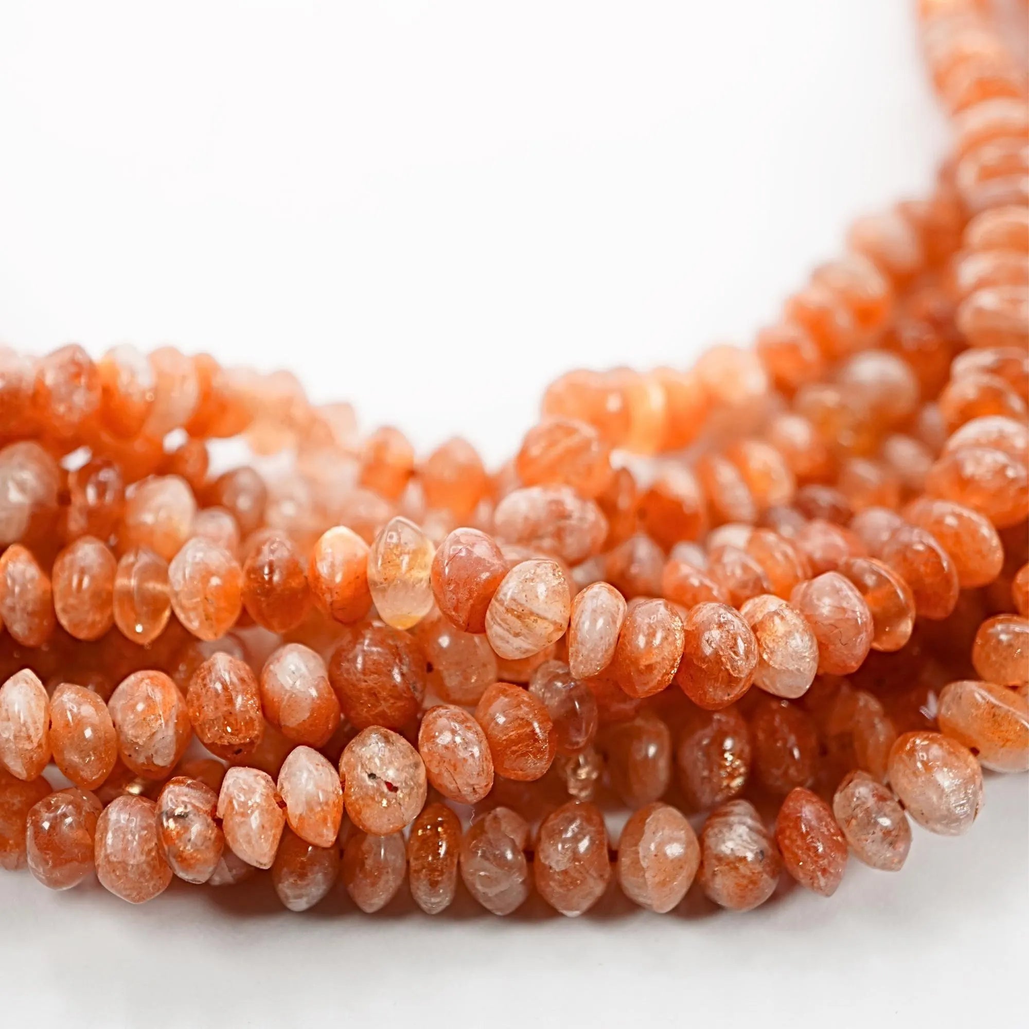 Sparkly Sunstone Smooth Saucer Gemstone Beads