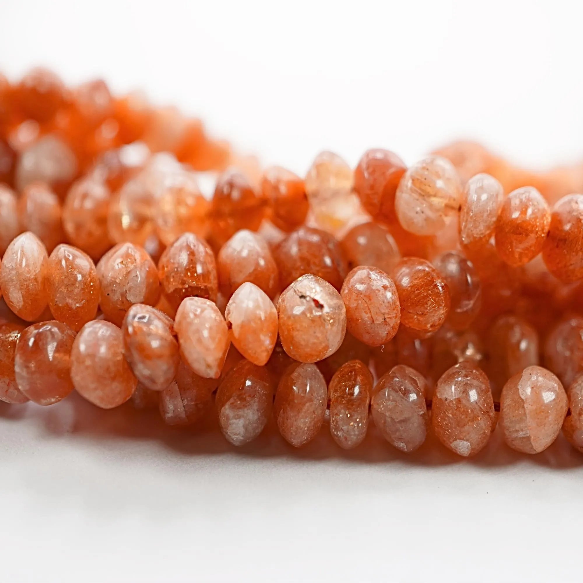 Sparkly Sunstone Smooth Saucer Gemstone Beads