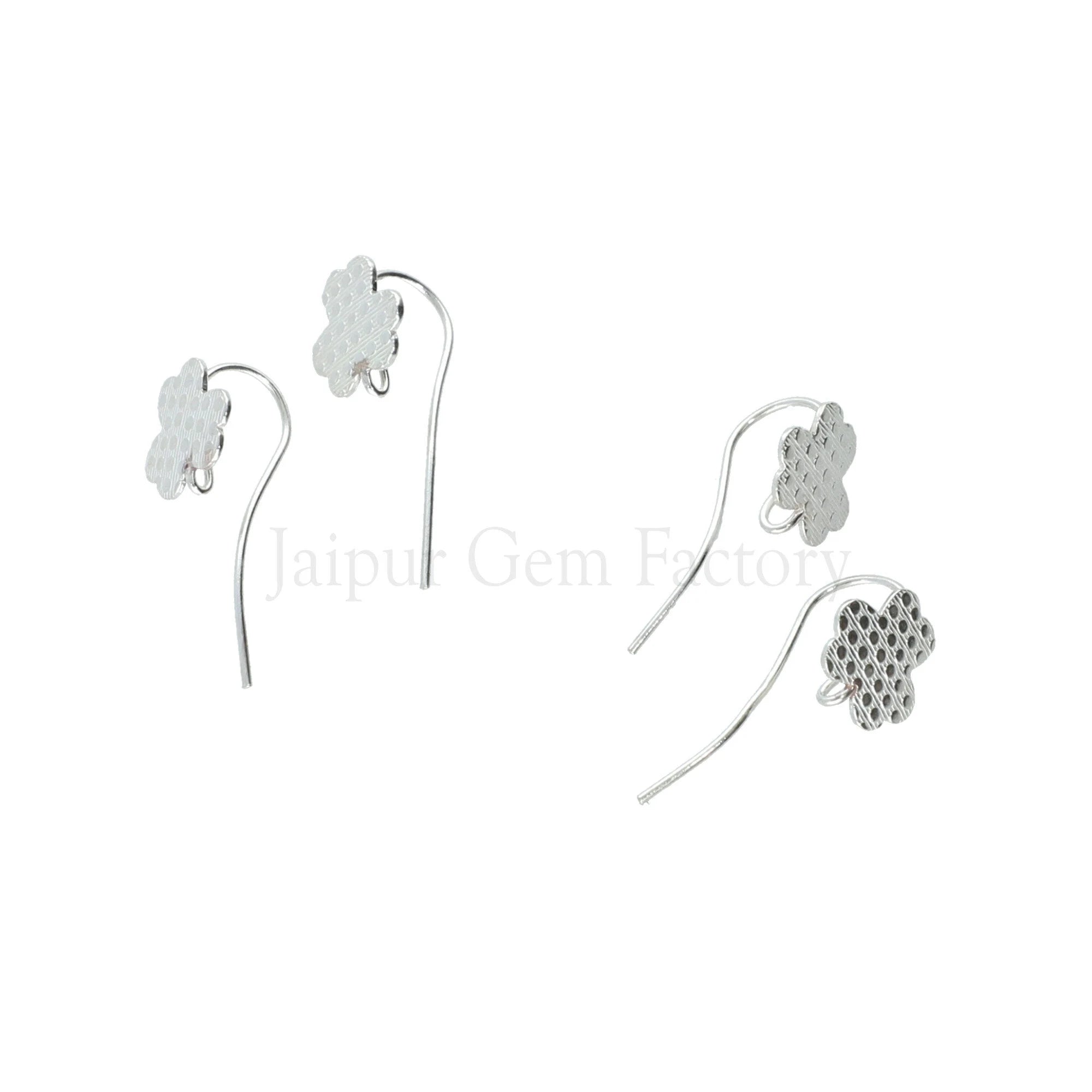 Sterling Silver Clover Ear Wires 925 Ear Hook 