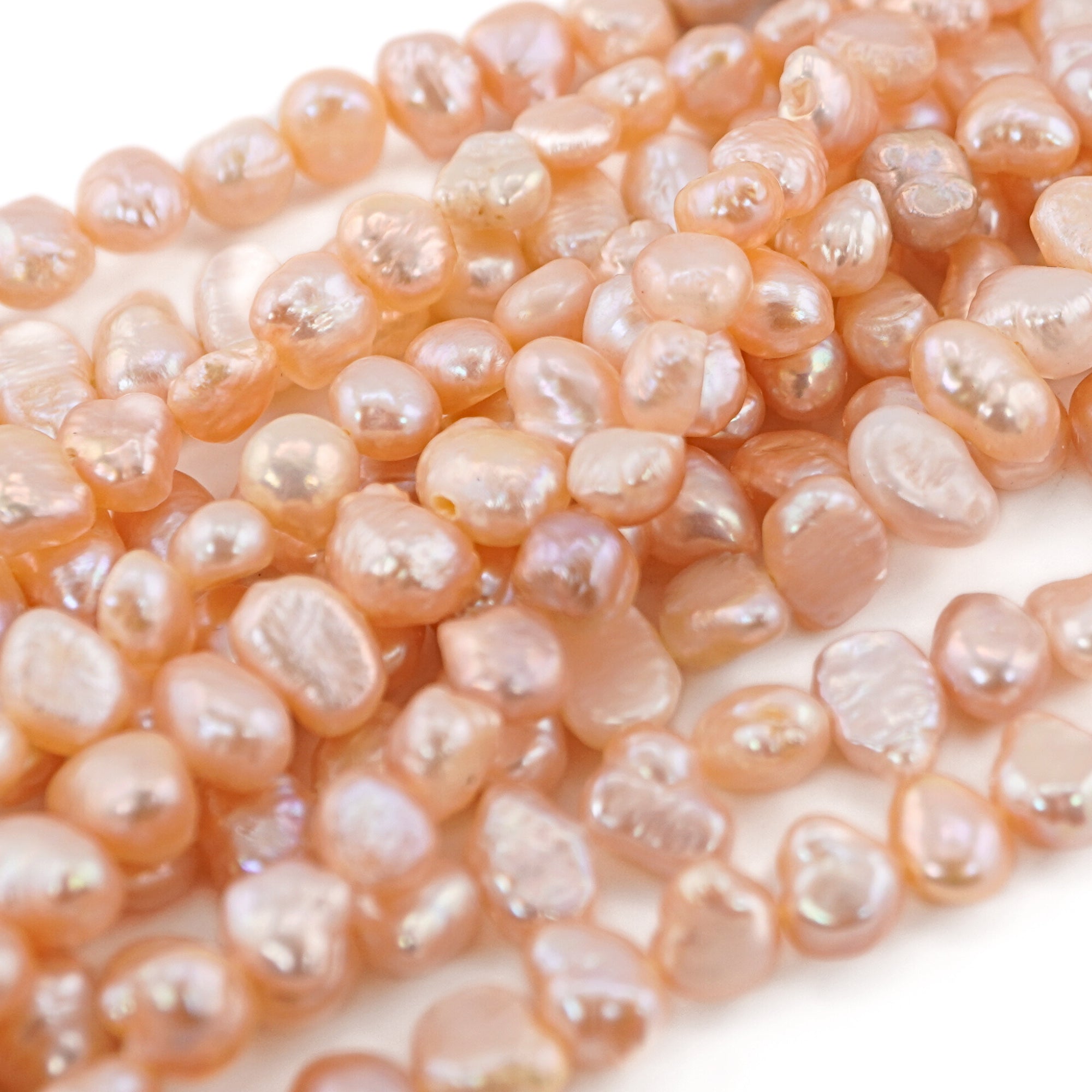 Unique Peach Baroque Freshwater Pearls for DIY Jewelry








