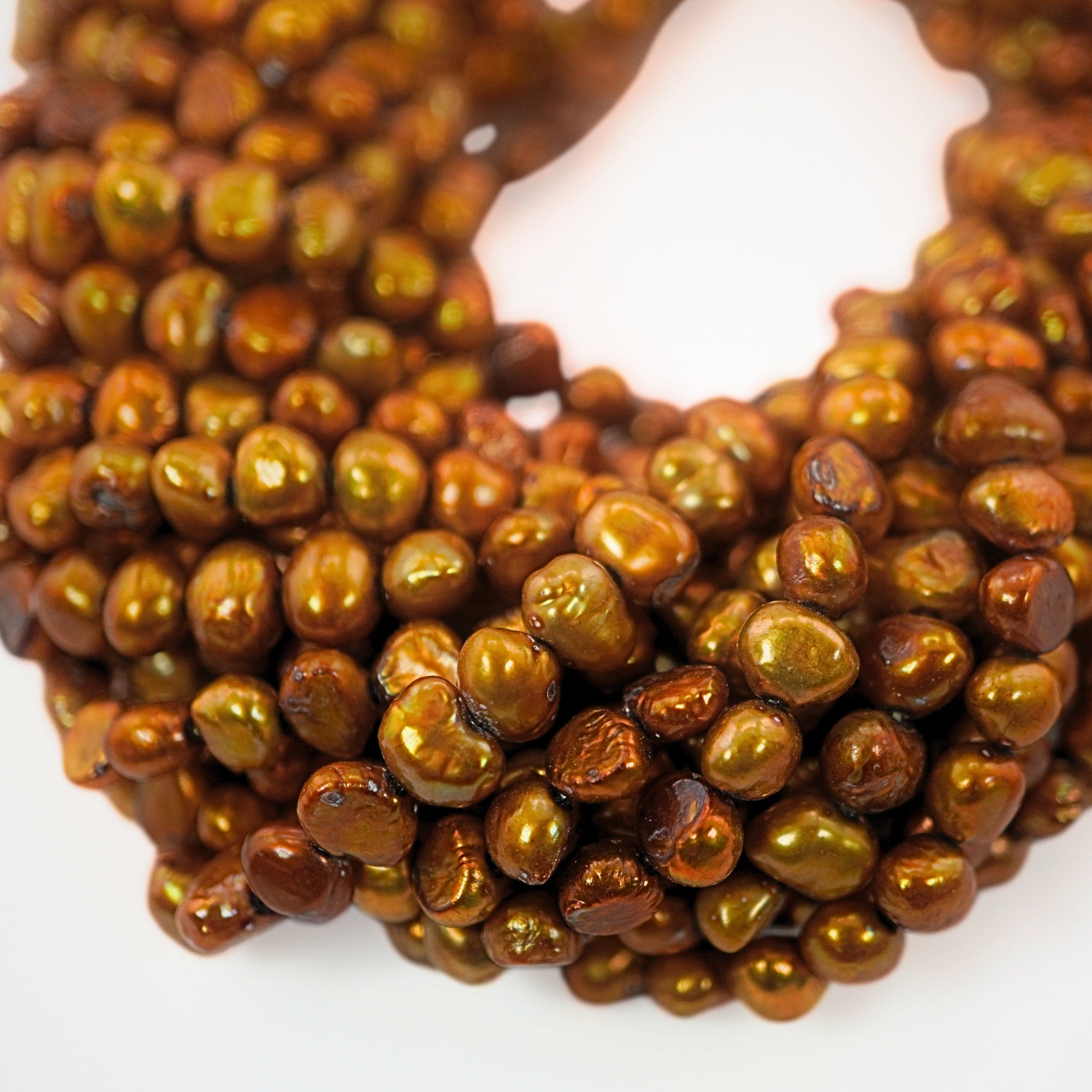 Unique Shape Golden Pearl Beads Wholesale

