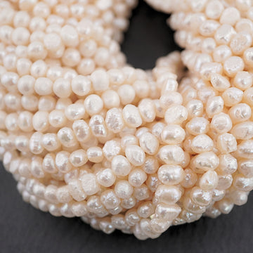 White Baroque Freshwater Pearl Beads 7x3-6x4MM

