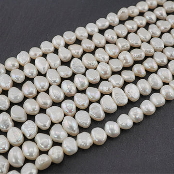 White Baroque Freshwater Pearl Beads Wholesale

